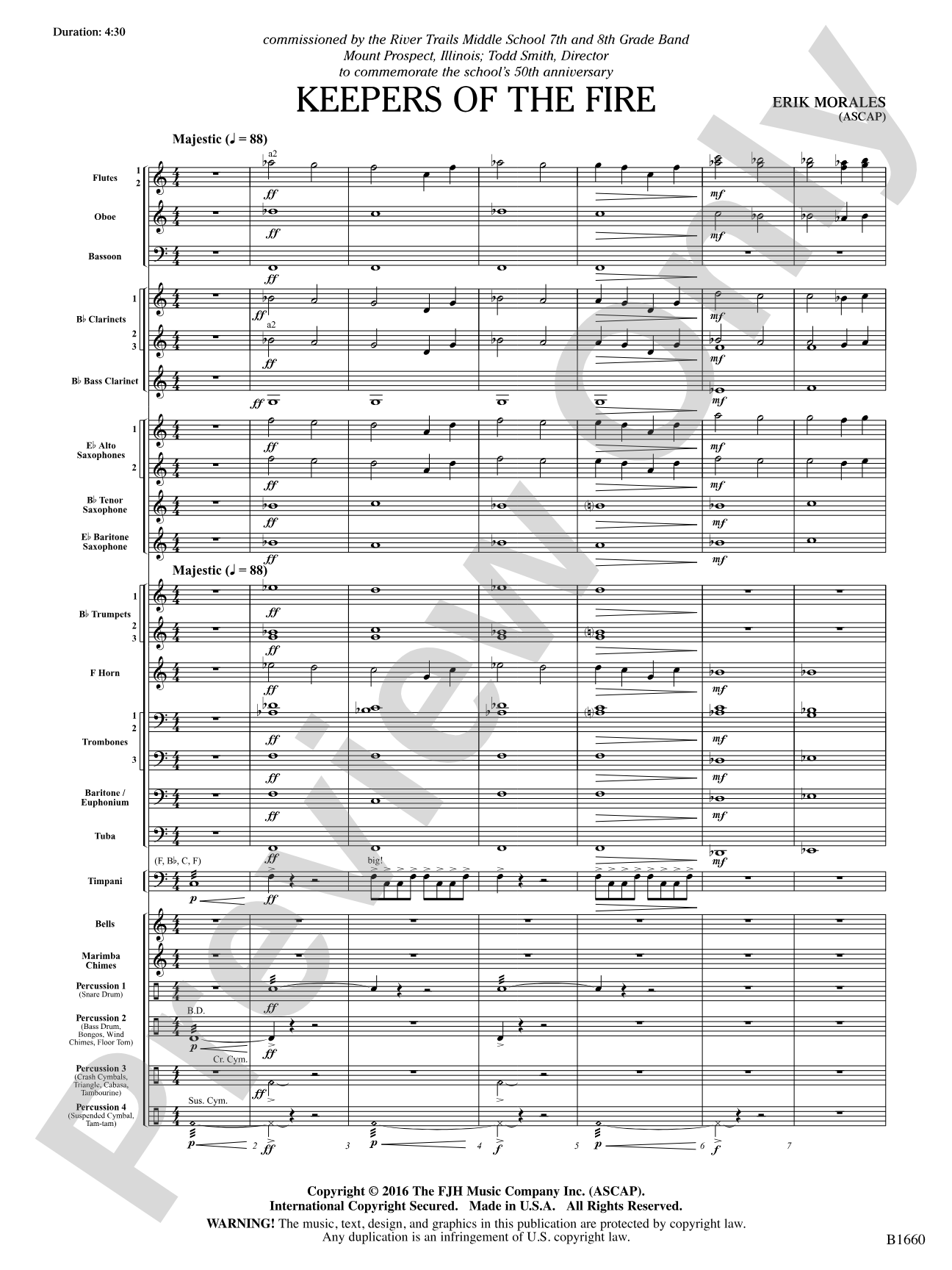 Keepers of the Fire: Concert Band Conductor Score & Parts