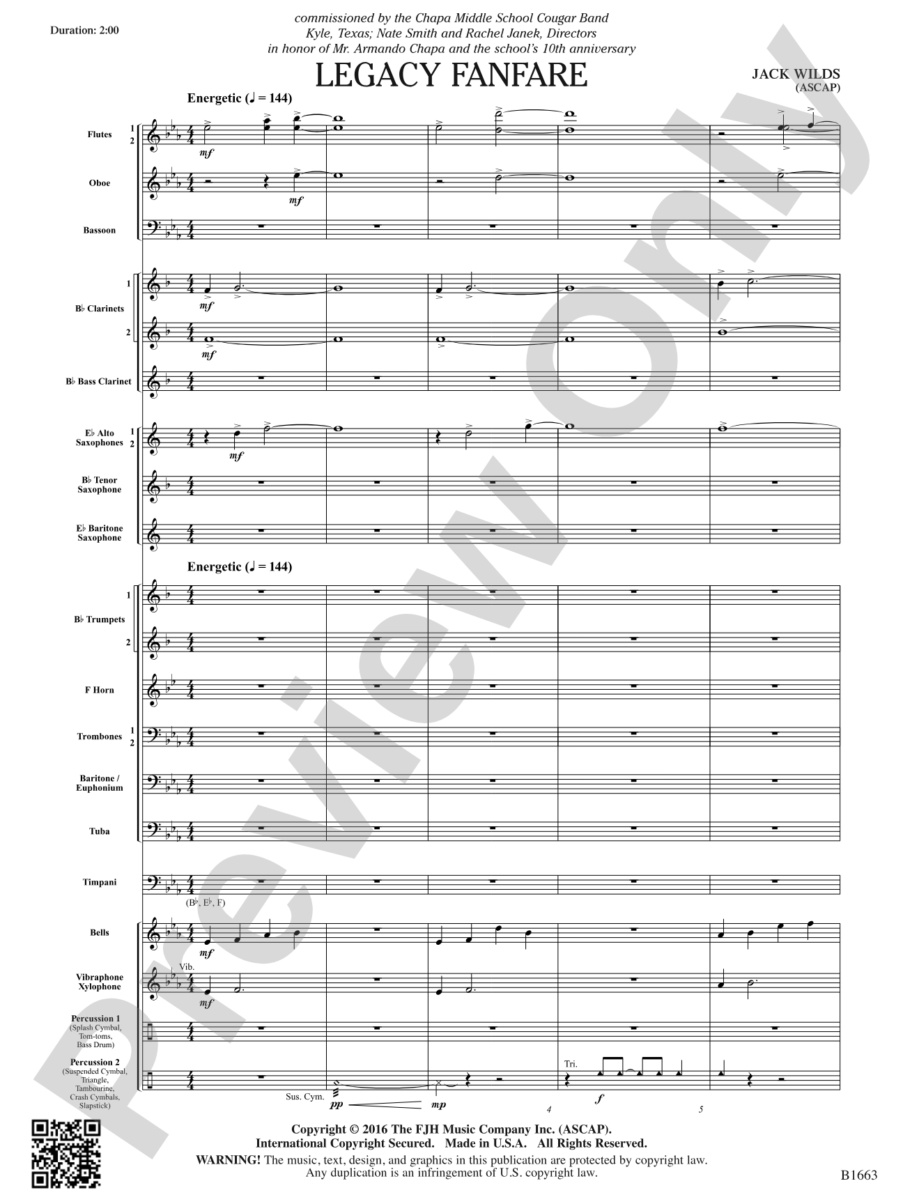 Legacy Fanfare: Concert Band Conductor Score & Parts