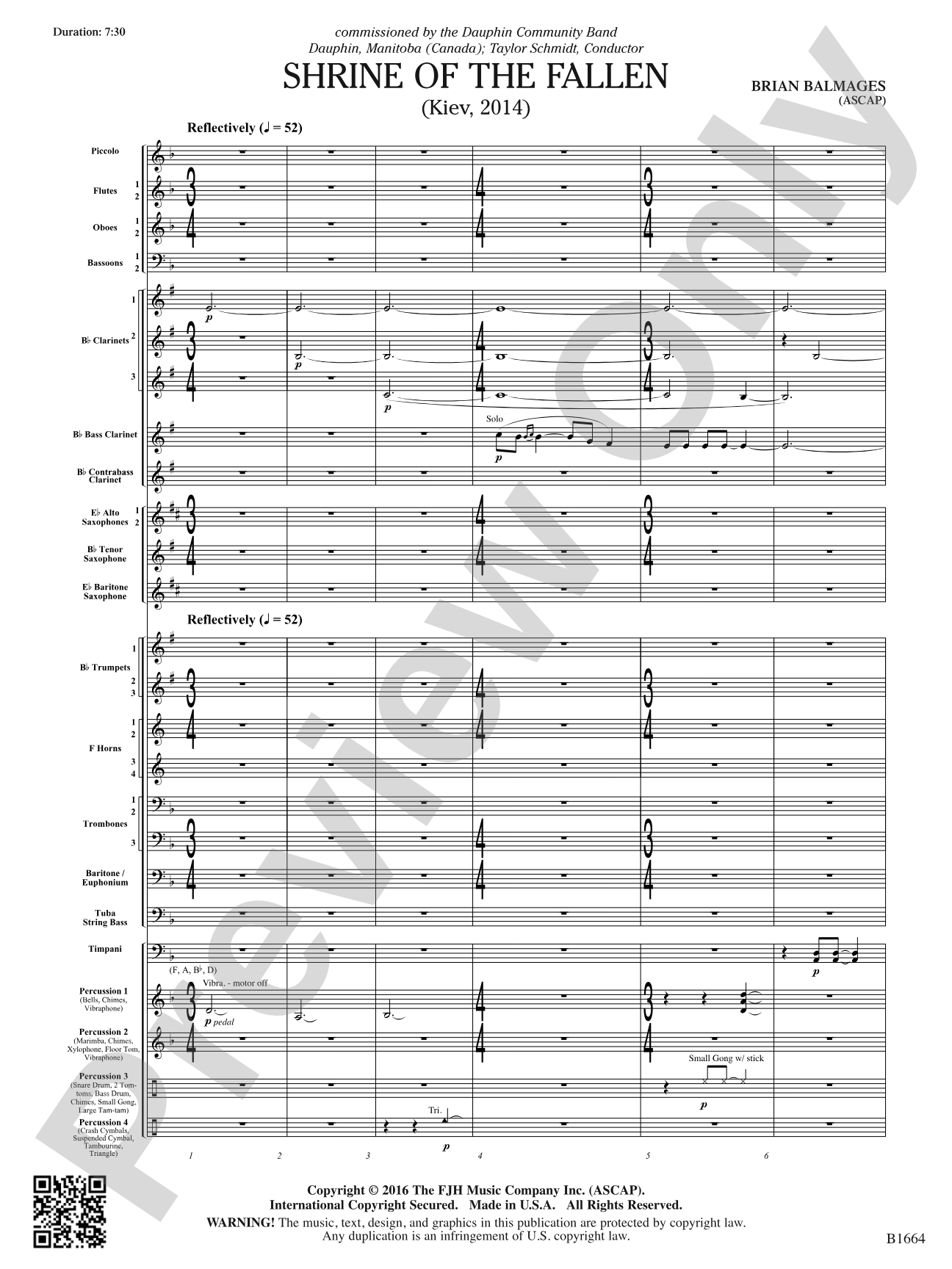 Shrine of the Fallen: Concert Band Conductor Score & Parts