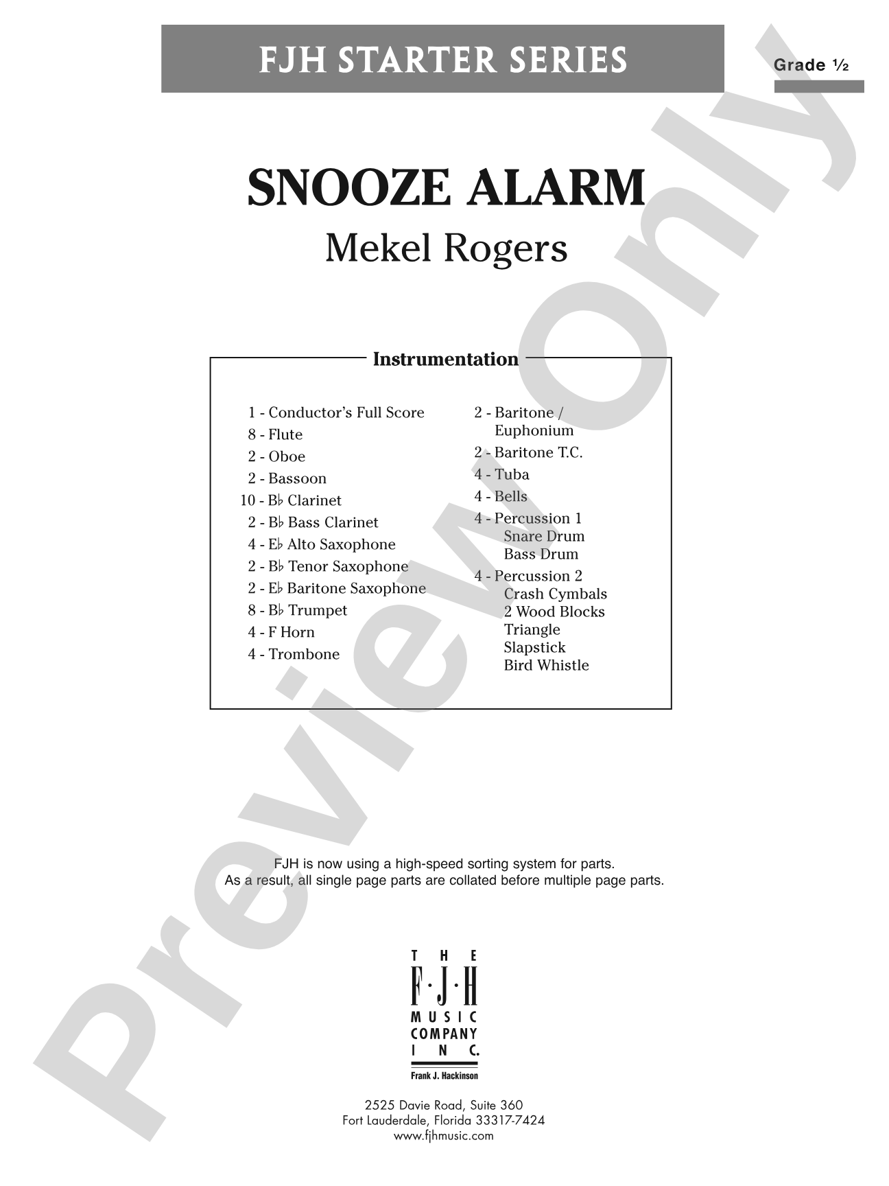 Snooze Alarm: Concert Band Conductor Score & Parts