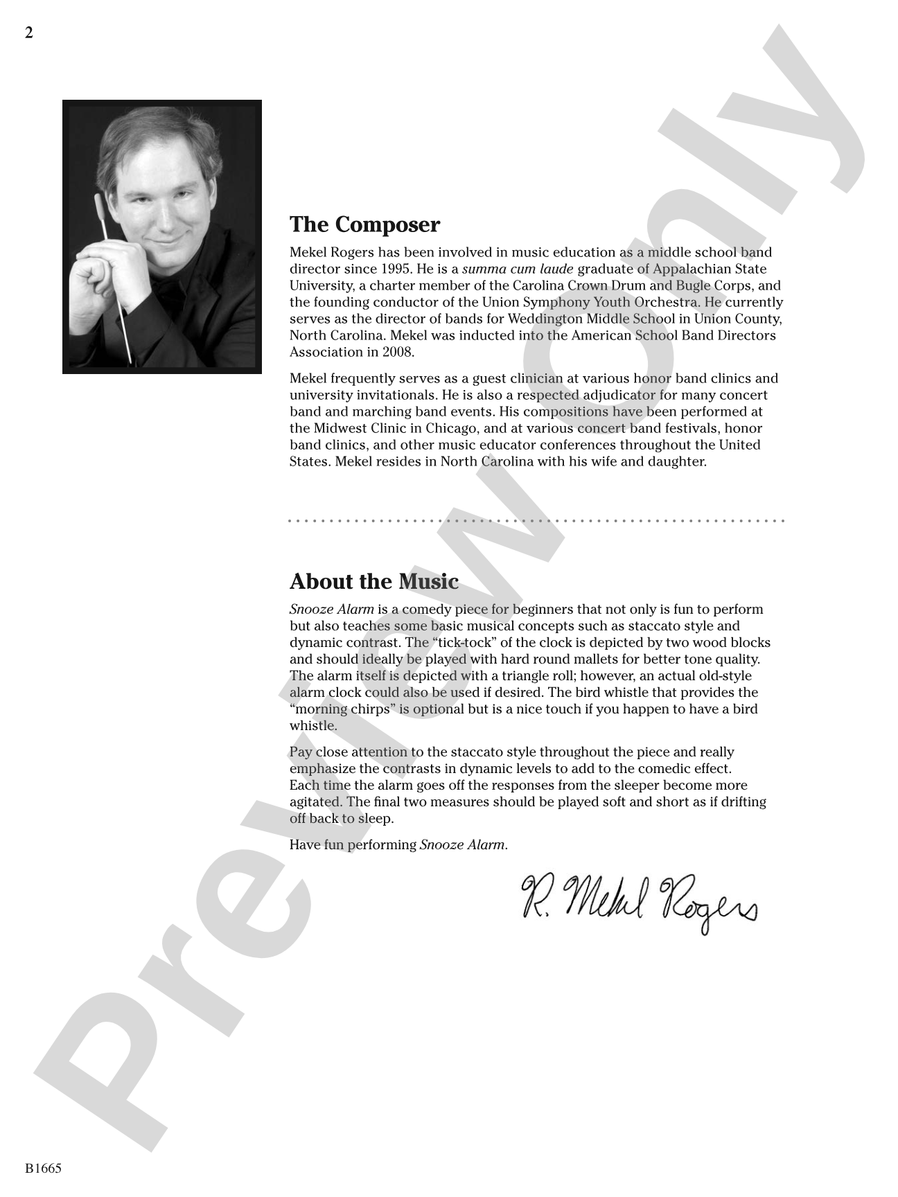 Snooze Alarm: Concert Band Conductor Score & Parts