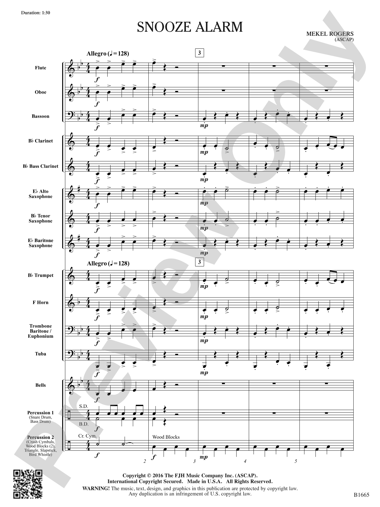 Snooze Alarm: Concert Band Conductor Score & Parts