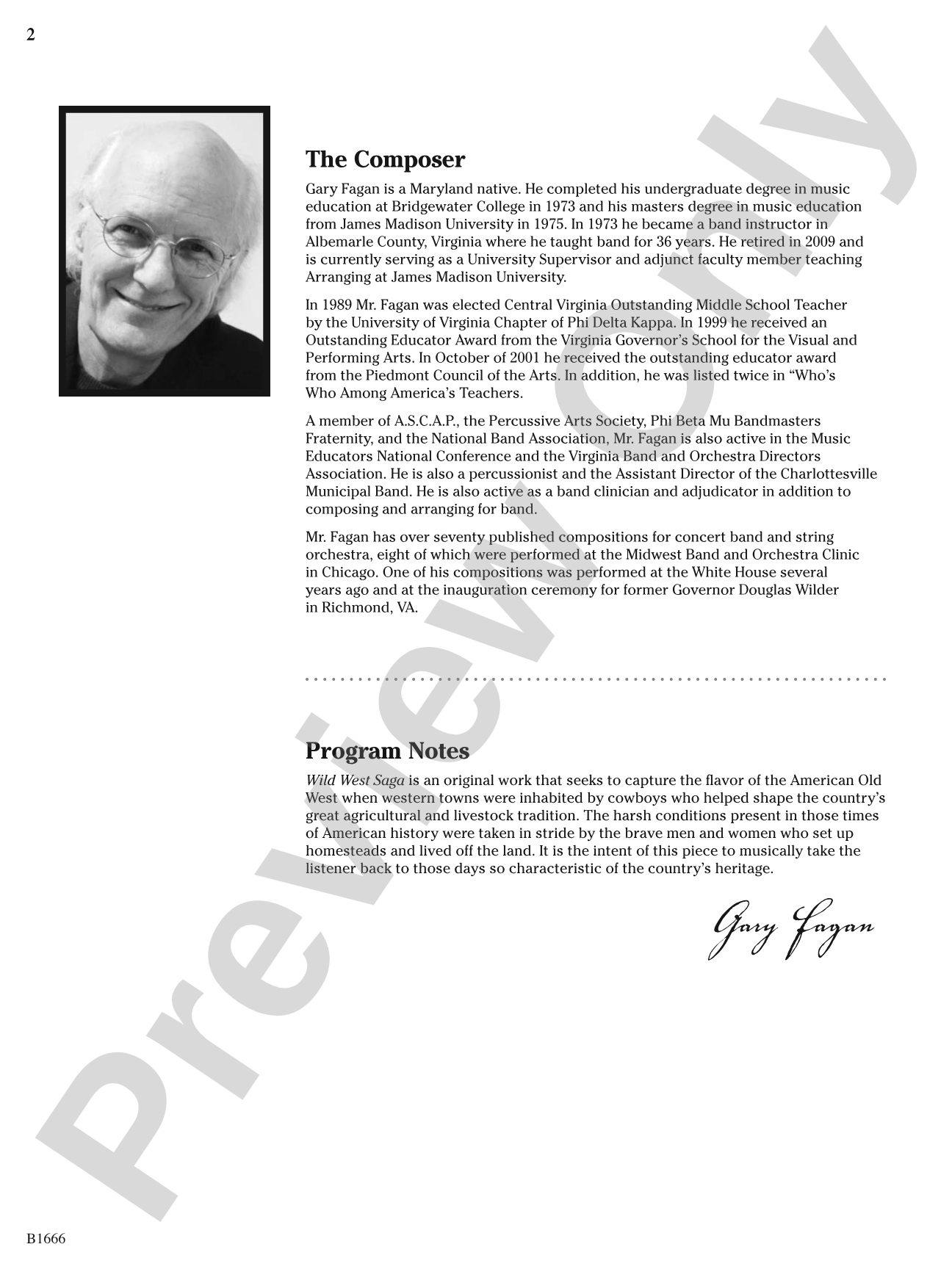 Wild West Saga: Concert Band Conductor Score & Parts