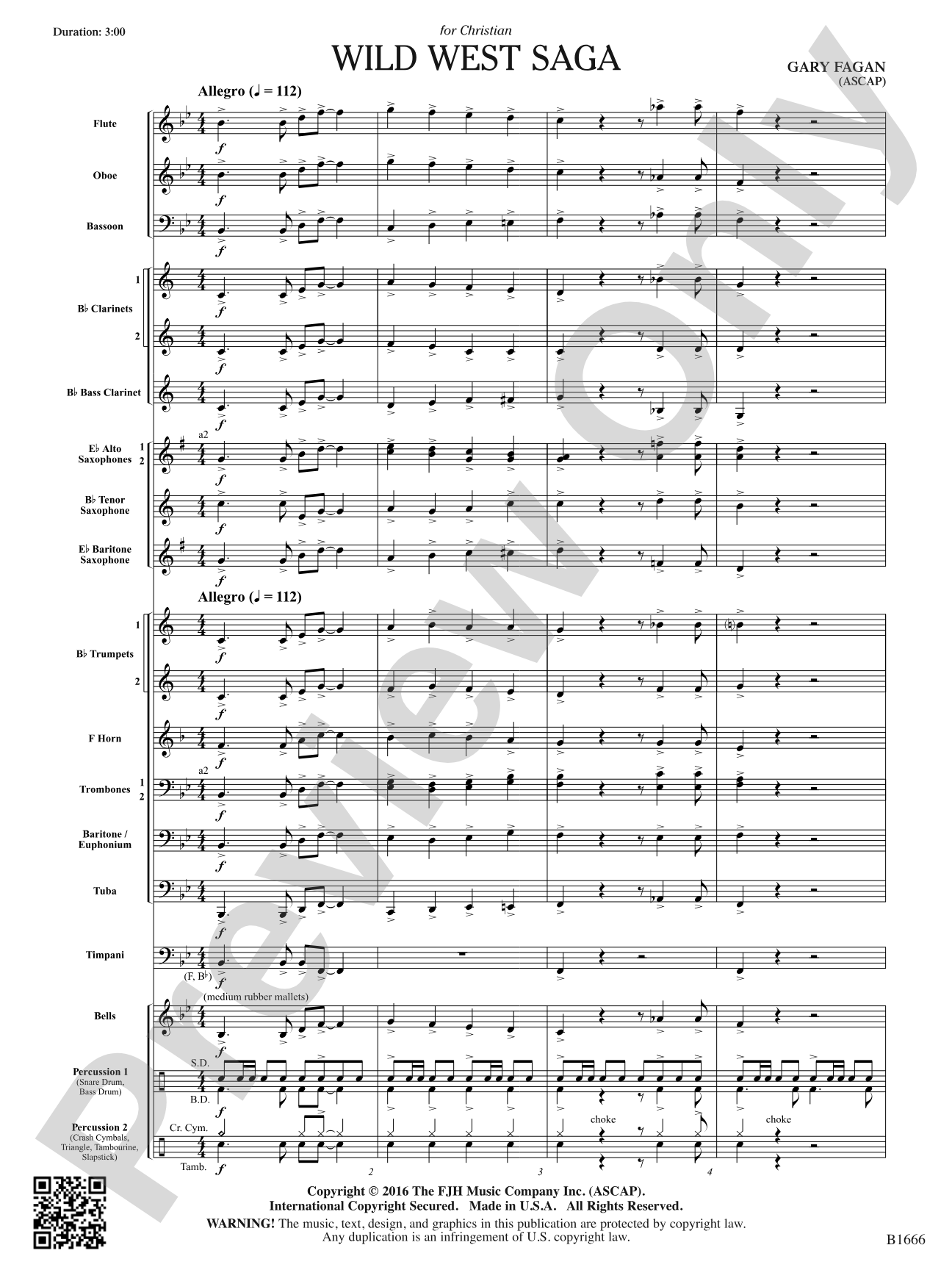 Wild West Saga: Concert Band Conductor Score & Parts