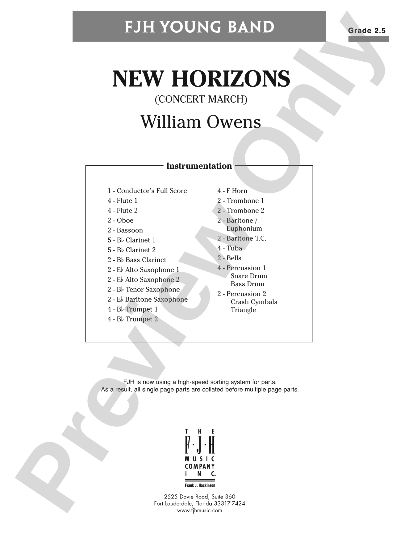 New Horizons: Concert Band Conductor Score & Parts