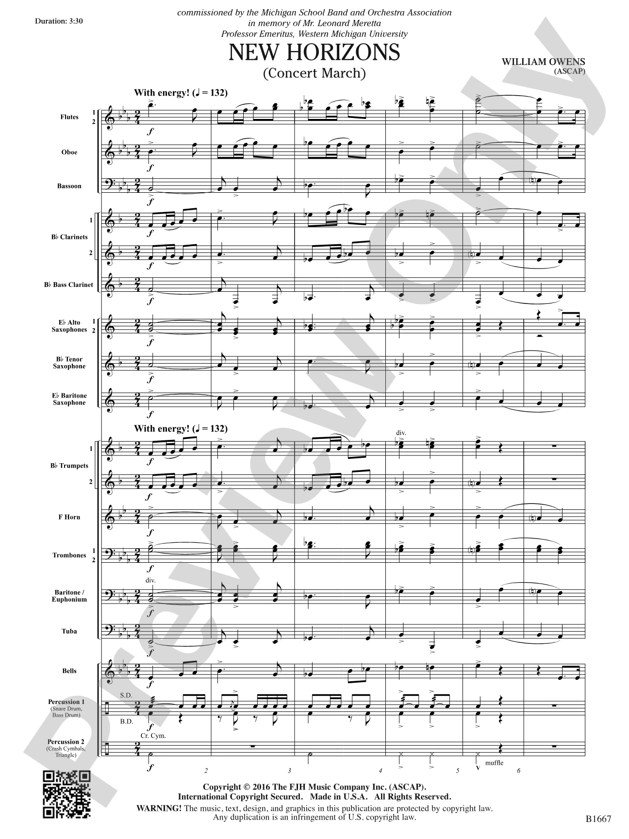 New Horizons: Concert Band Conductor Score & Parts