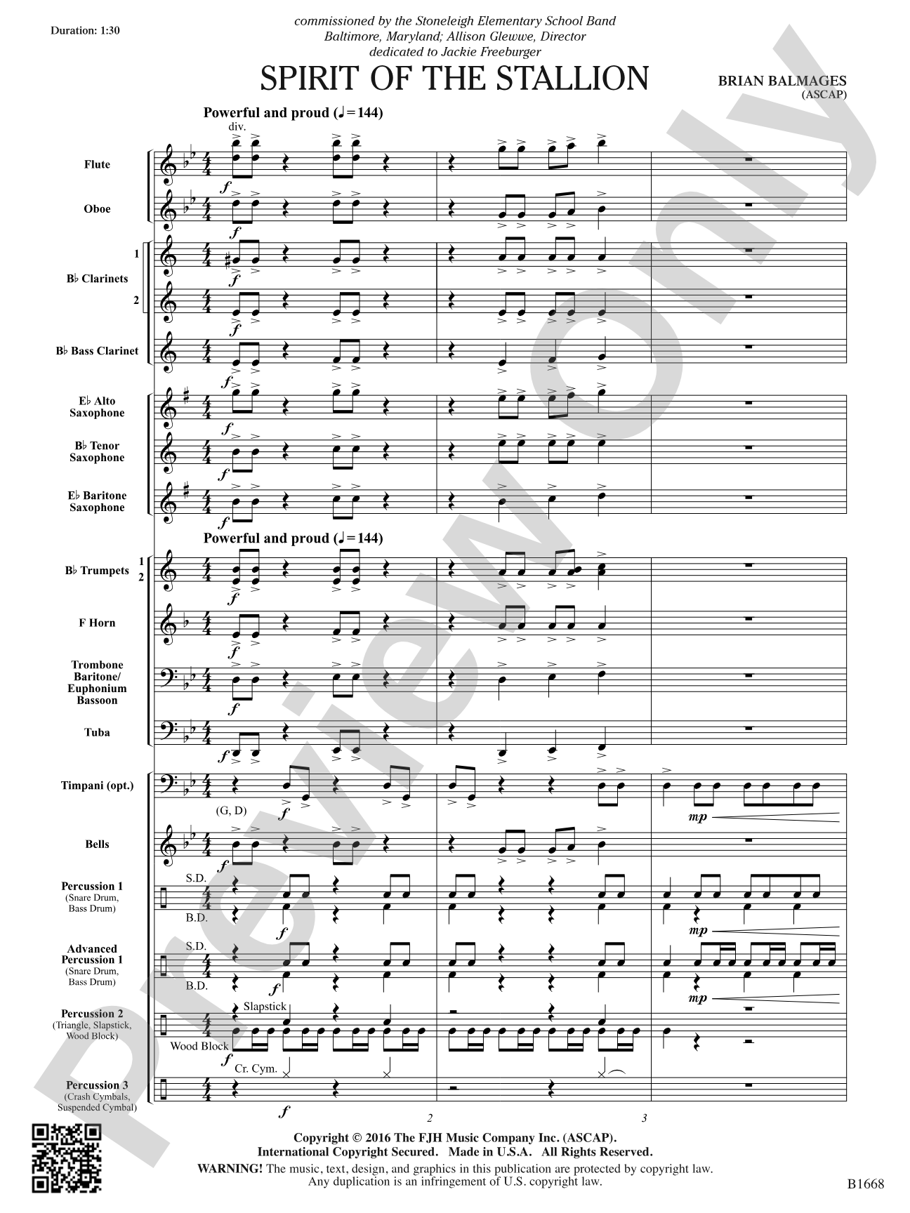 Spirit of the Stallion: Concert Band Conductor Score & Parts