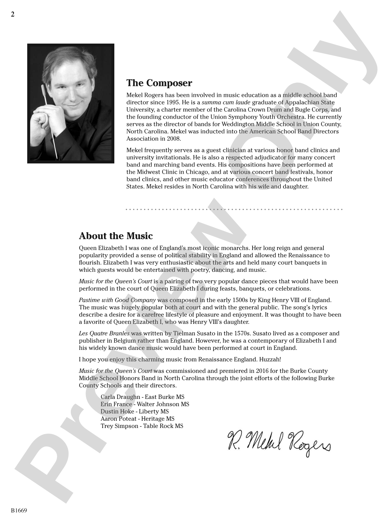 Music for the Queen's Court: Concert Band Conductor Score & Parts