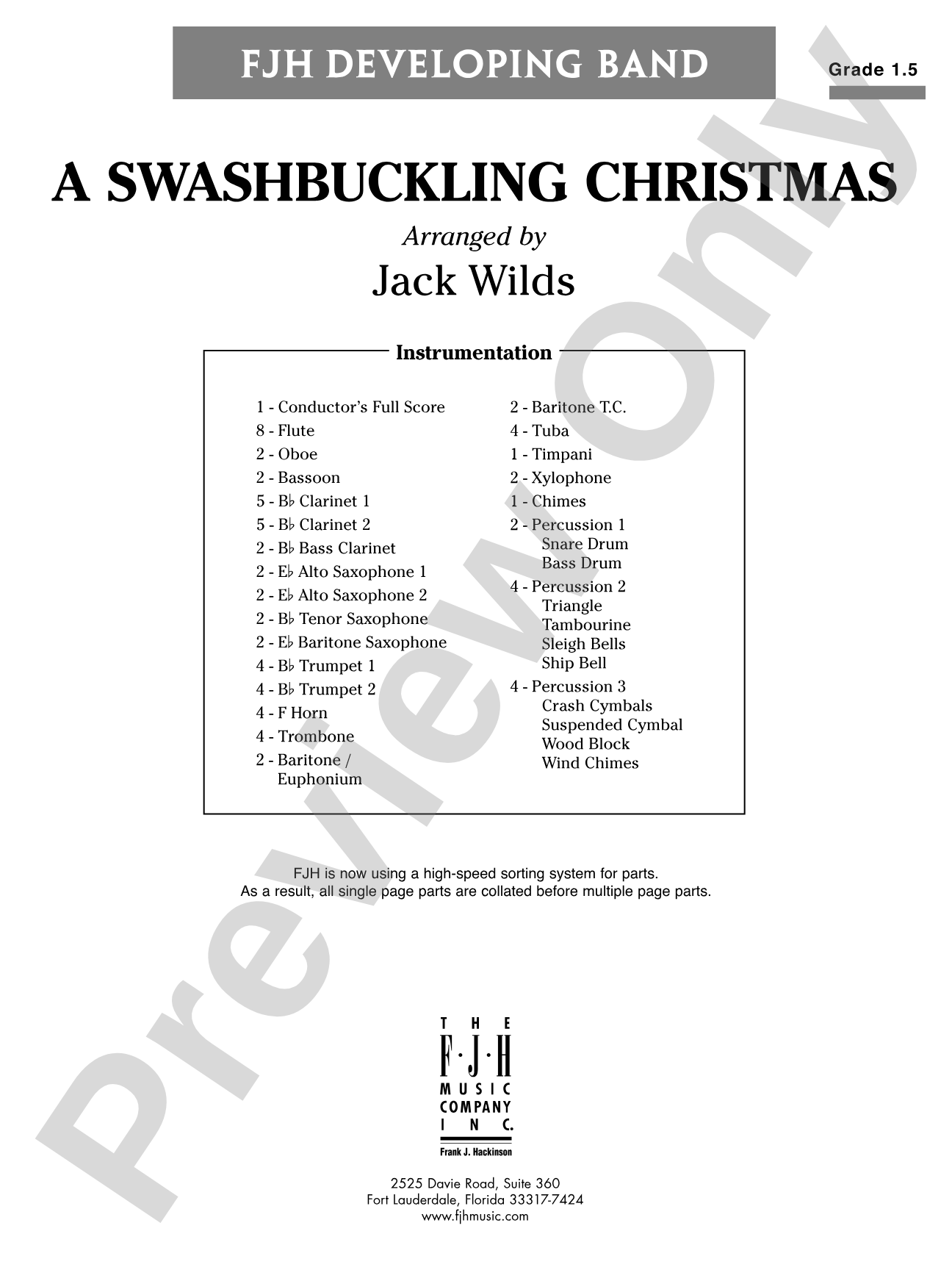 A Swashbuckling Christmas: Concert Band Conductor Score & Parts