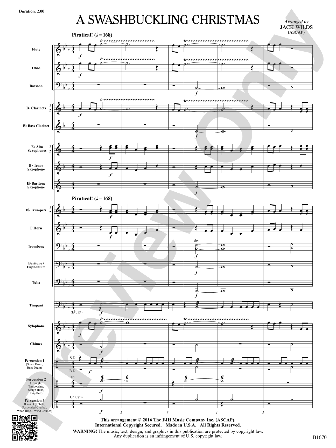 A Swashbuckling Christmas: Concert Band Conductor Score & Parts