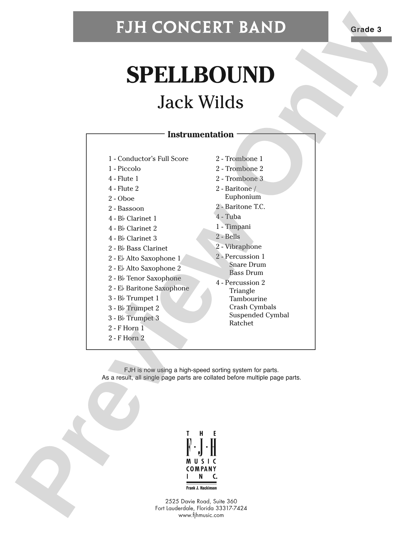 Spellbound: Concert Band Conductor Score & Parts