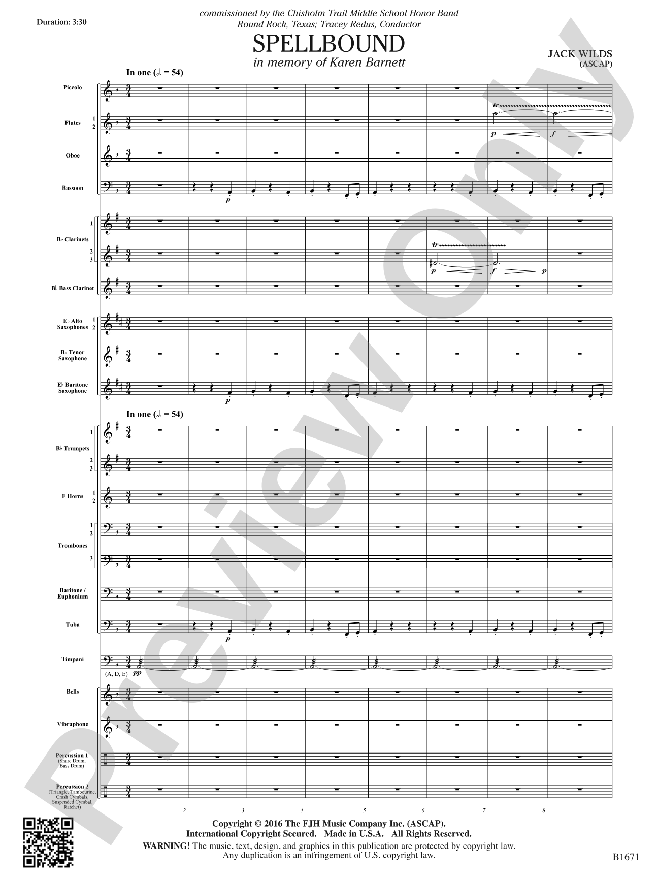 Spellbound: Concert Band Conductor Score & Parts