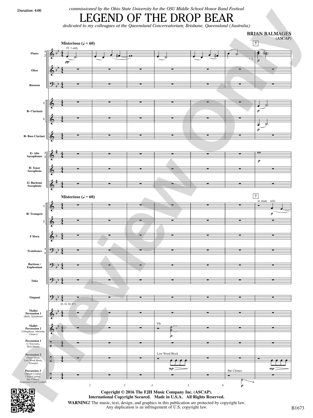 Legend of the Drop Bear: Concert Band Conductor Score & Parts