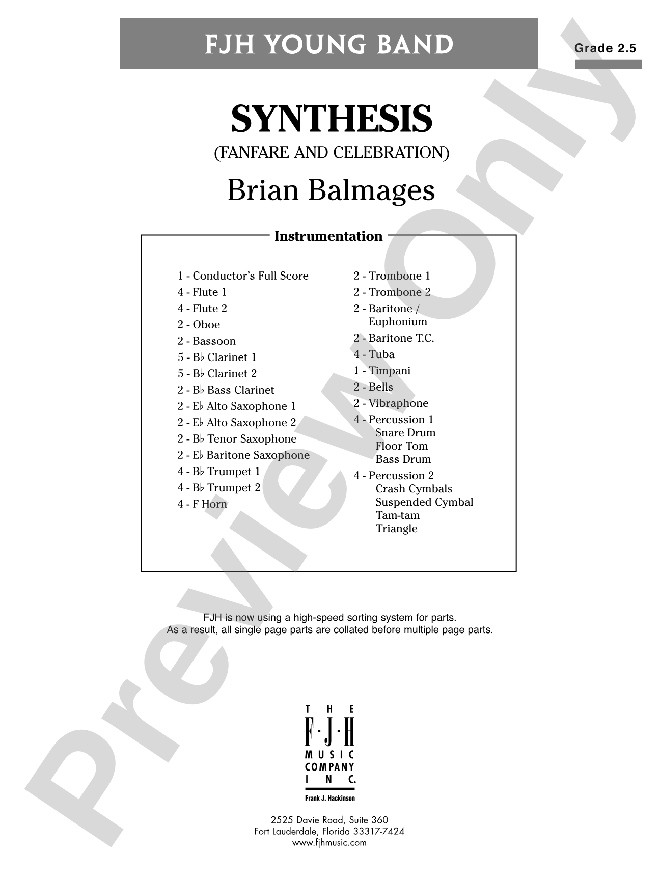 Synthesis: Concert Band Conductor Score & Parts