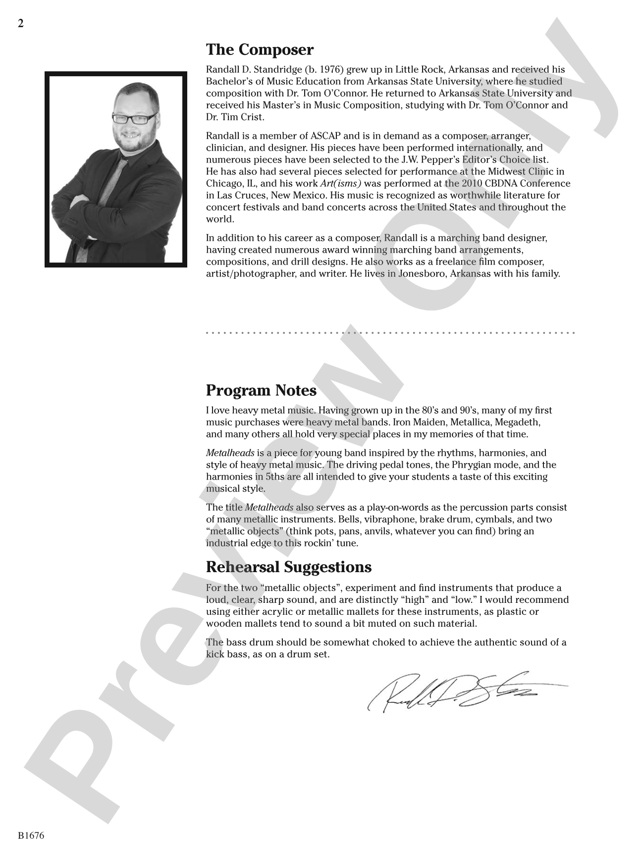 Metalheads: Concert Band Conductor Score & Parts