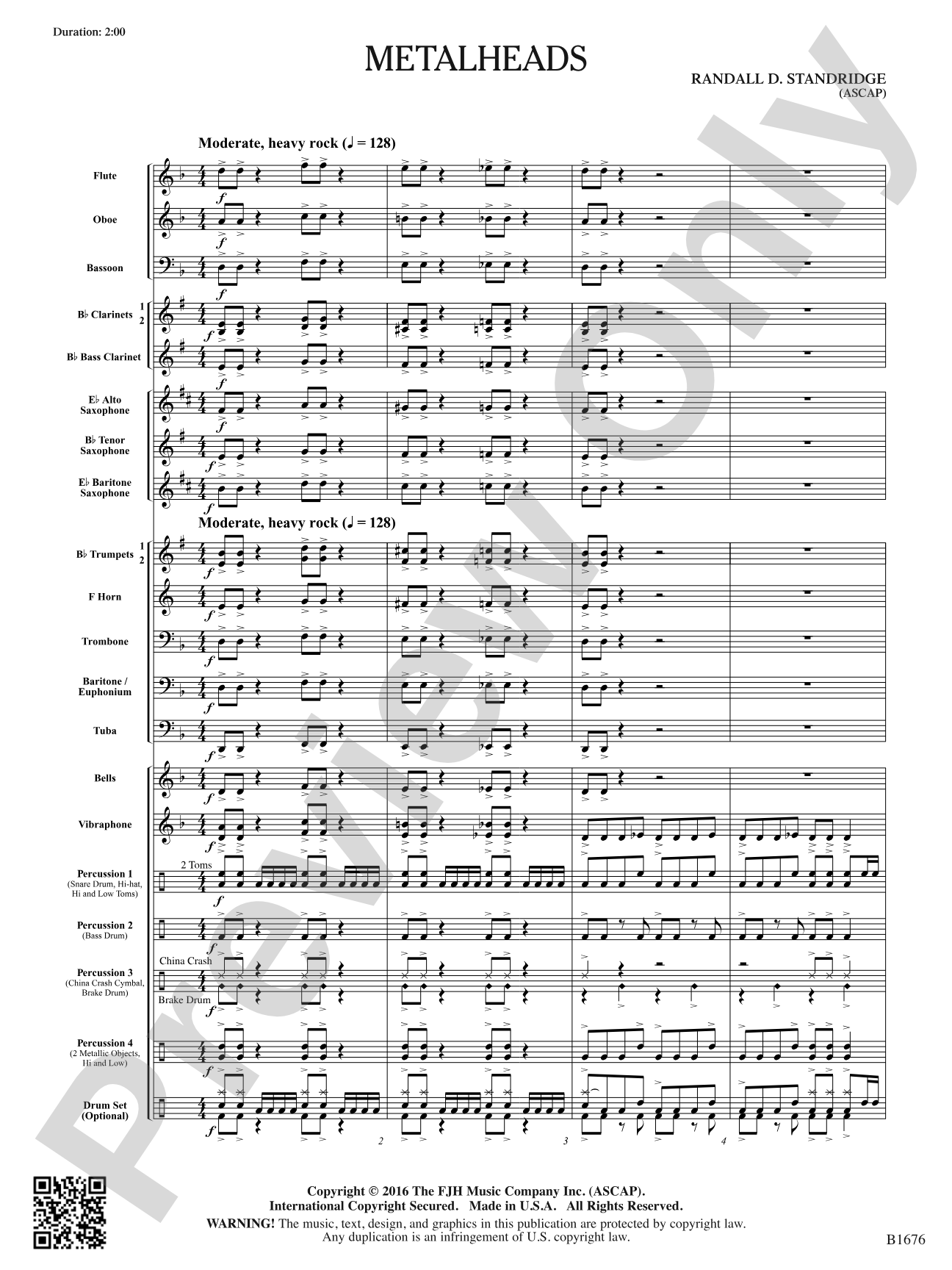 Metalheads: Concert Band Conductor Score & Parts