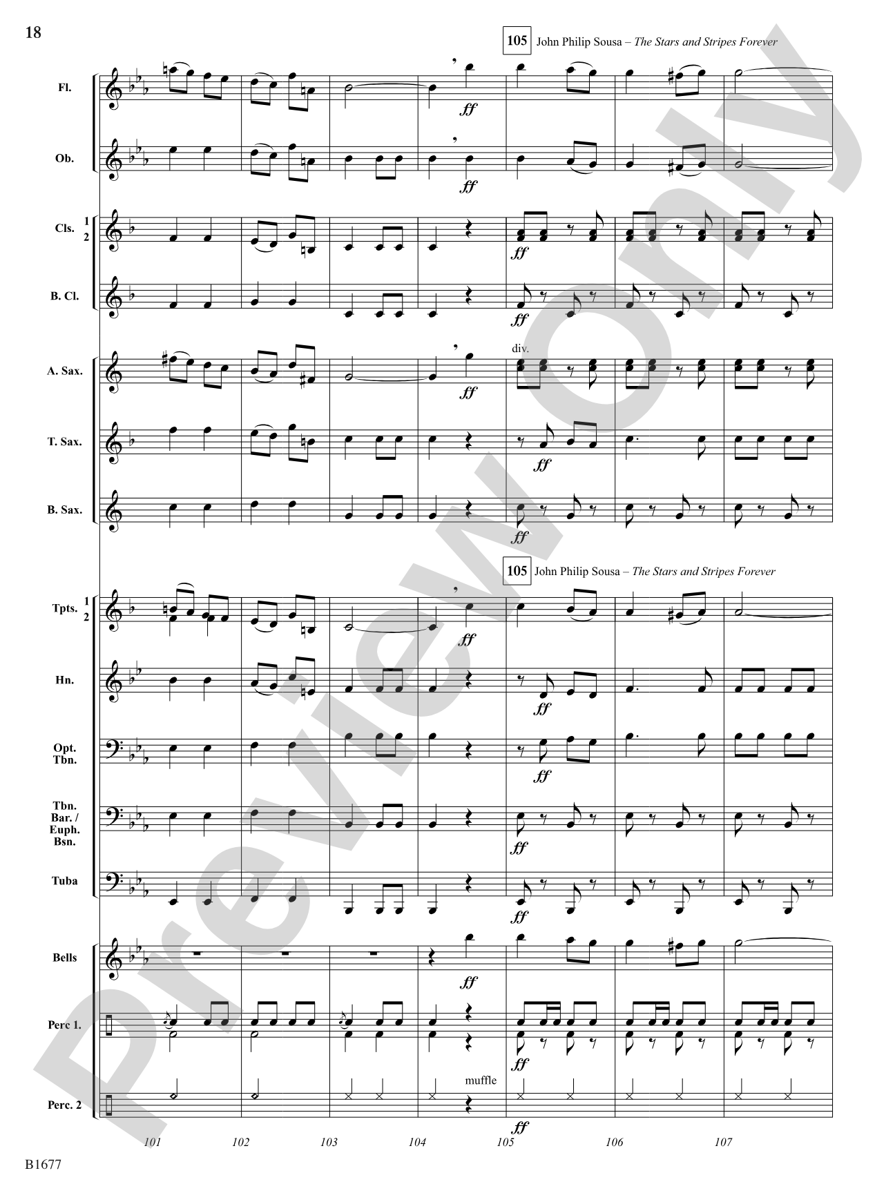 Ten Marches in Two Minutes: Concert Band Conductor Score & Parts