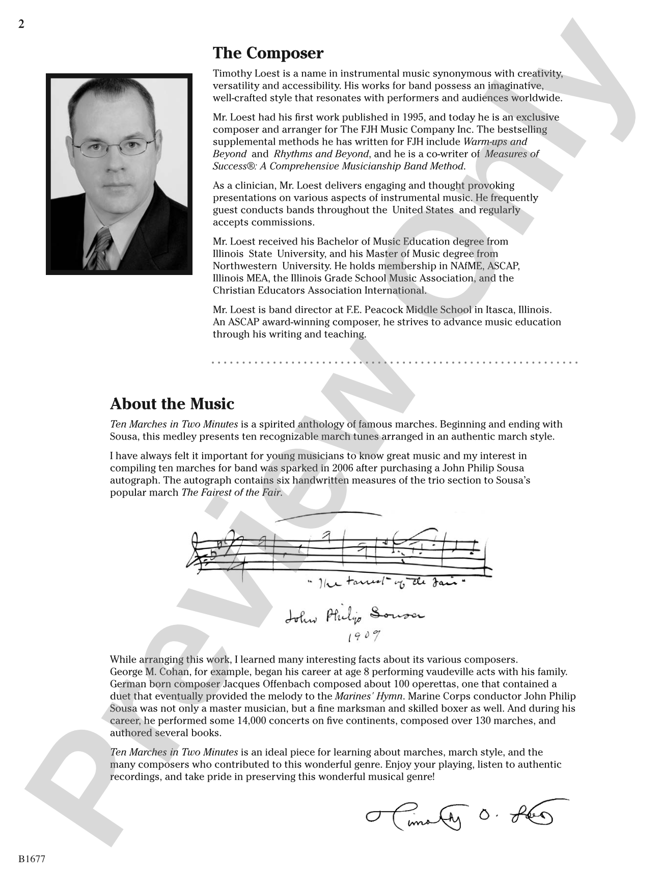 Ten Marches in Two Minutes: Concert Band Conductor Score & Parts
