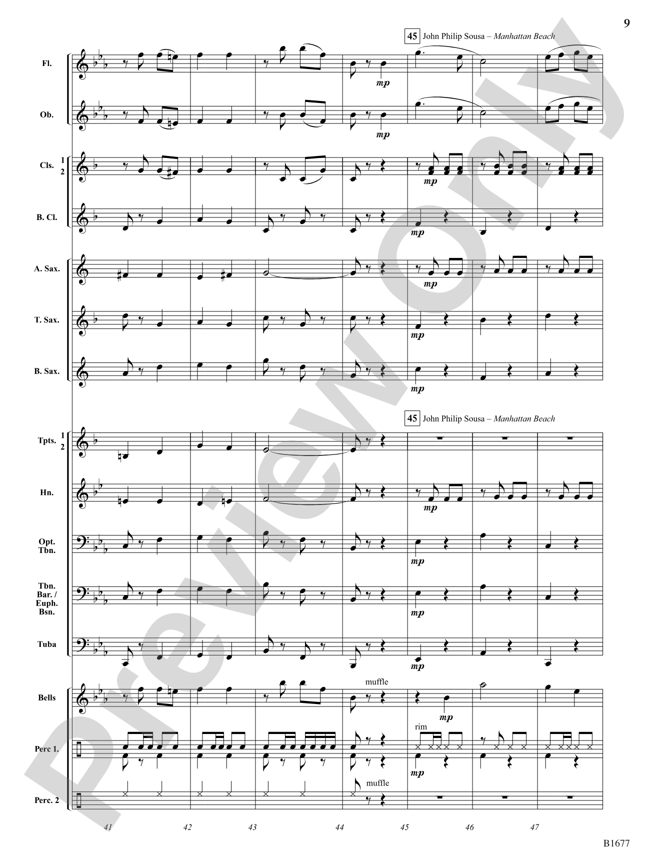 Ten Marches in Two Minutes: Concert Band Conductor Score & Parts
