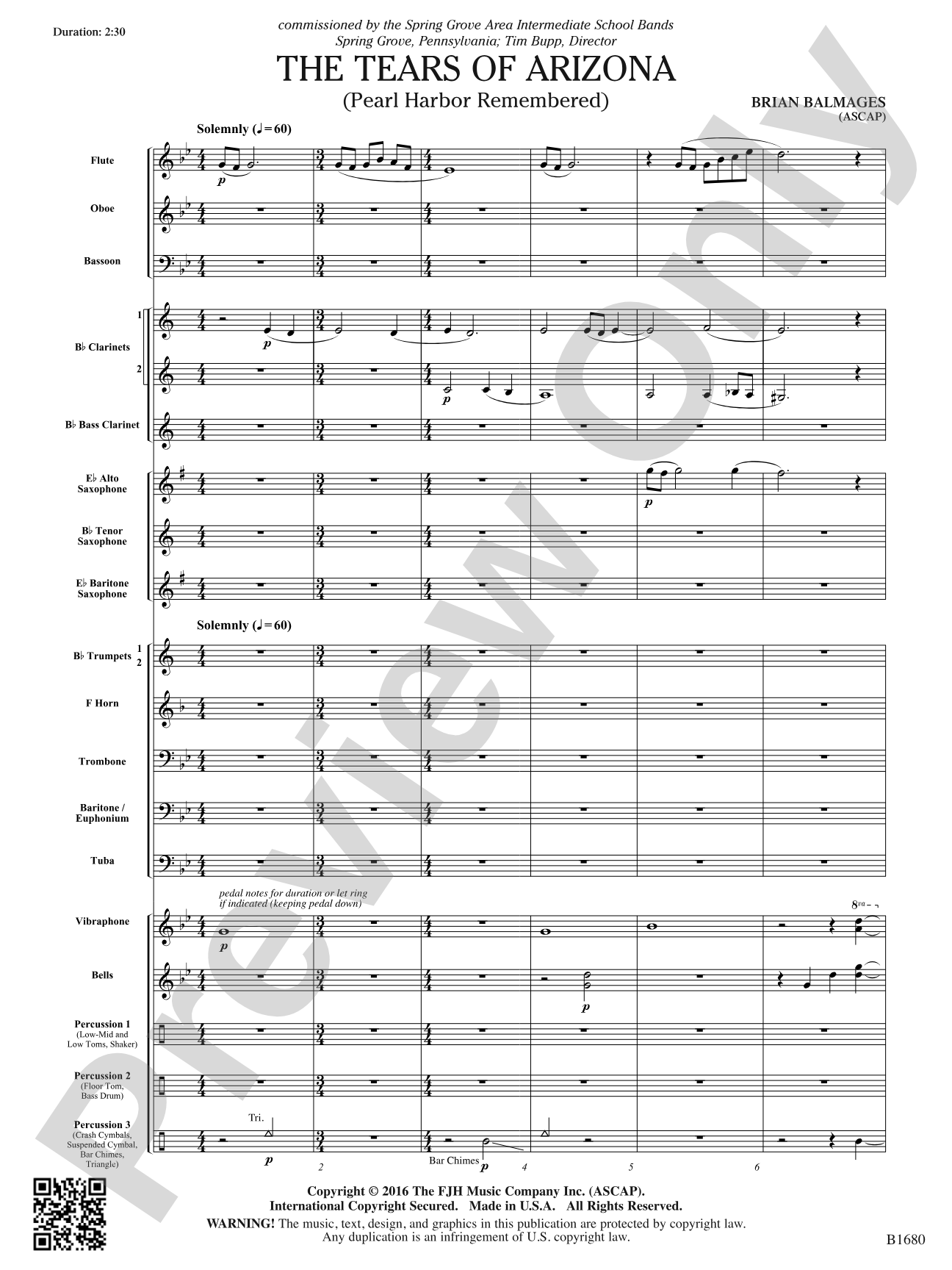 The Tears of Arizona: Concert Band Conductor Score & Parts
