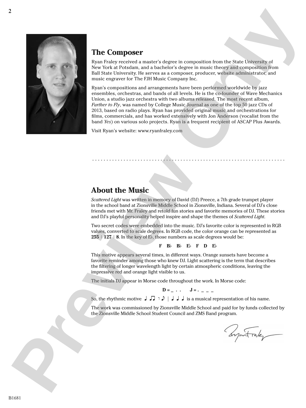 Scattered Light: Concert Band Conductor Score & Parts