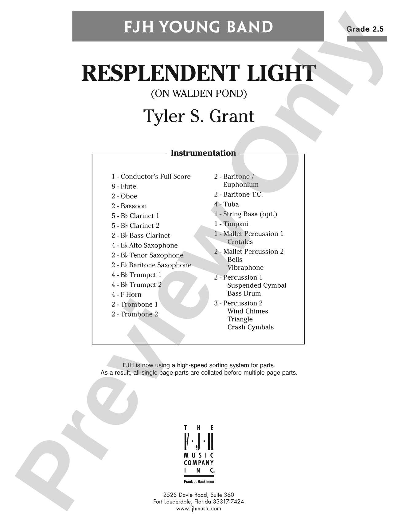 Resplendent Light: Concert Band Conductor Score & Parts