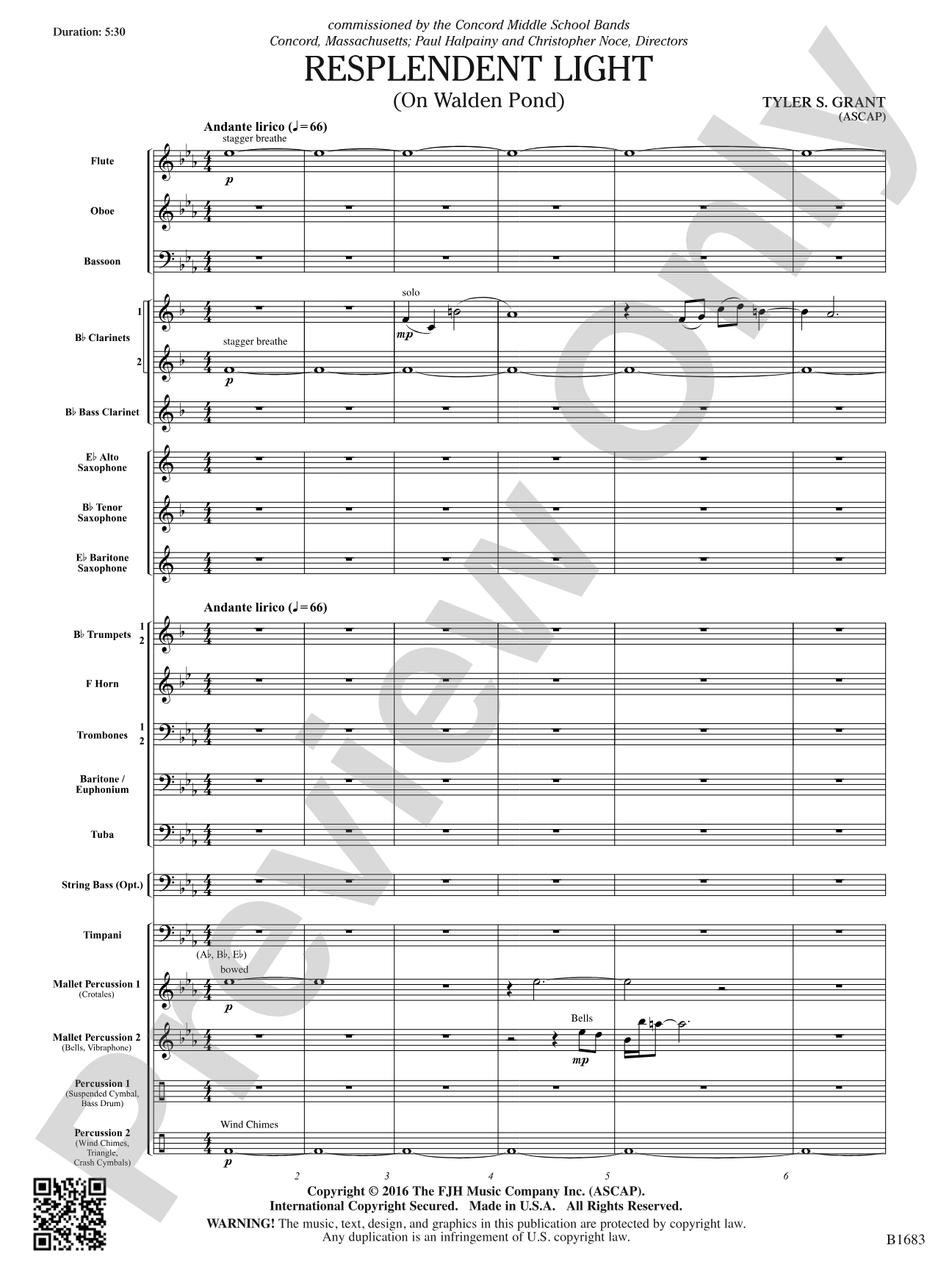 Resplendent Light: Concert Band Conductor Score & Parts