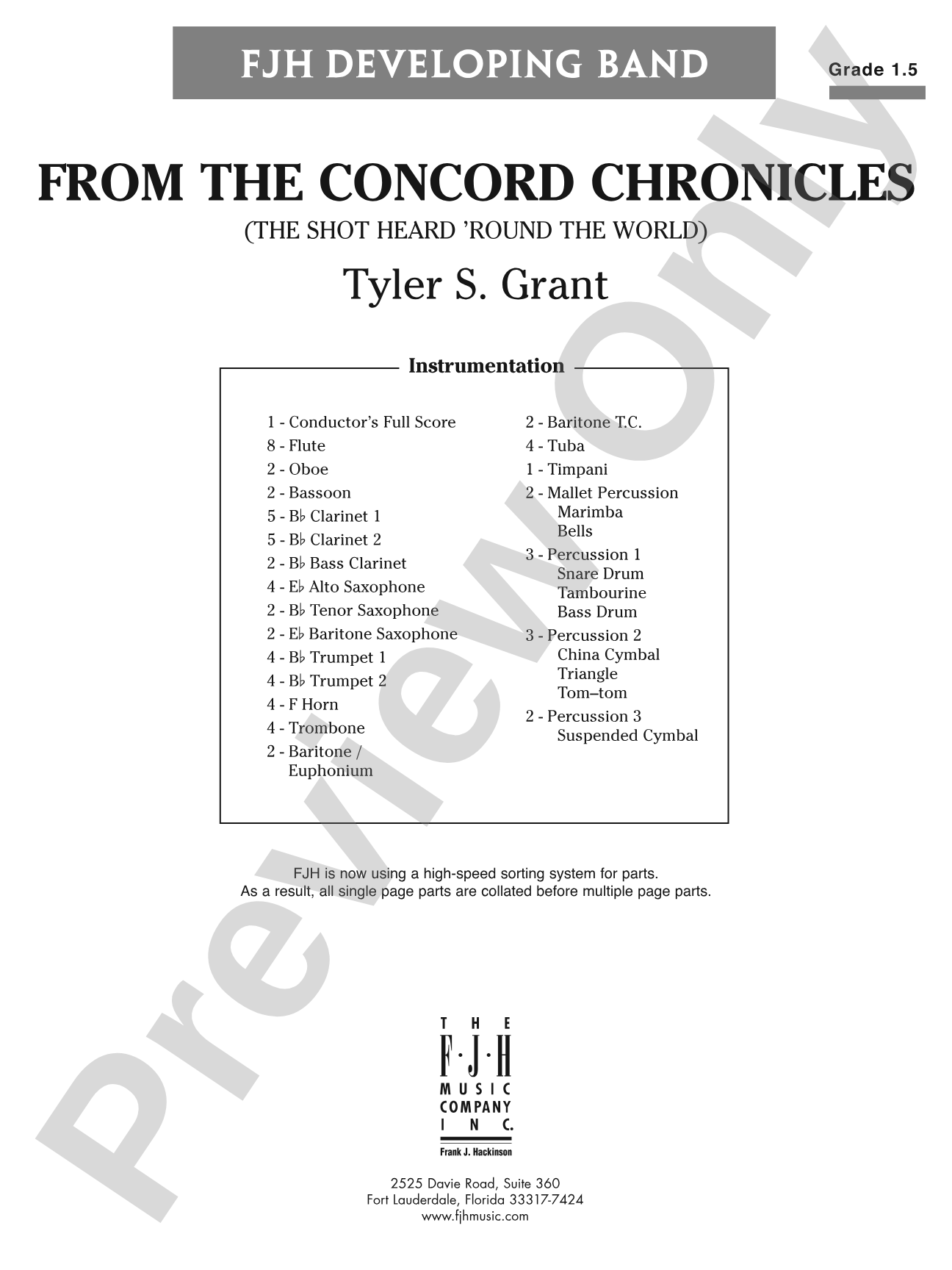 From the Concord Chronicles: Concert Band Conductor Score & Parts