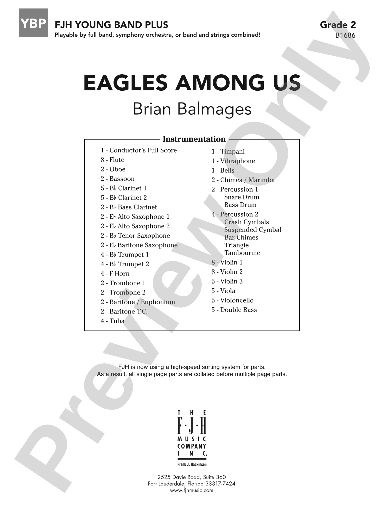 Eagles Among Us: Concert Band Conductor Score & Parts