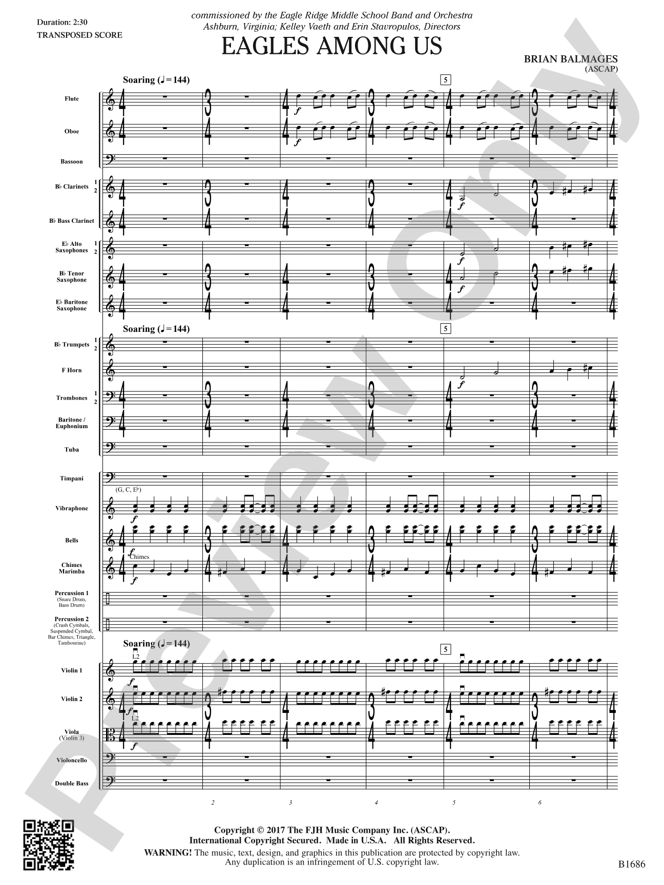 Eagles Among Us: Concert Band Conductor Score & Parts