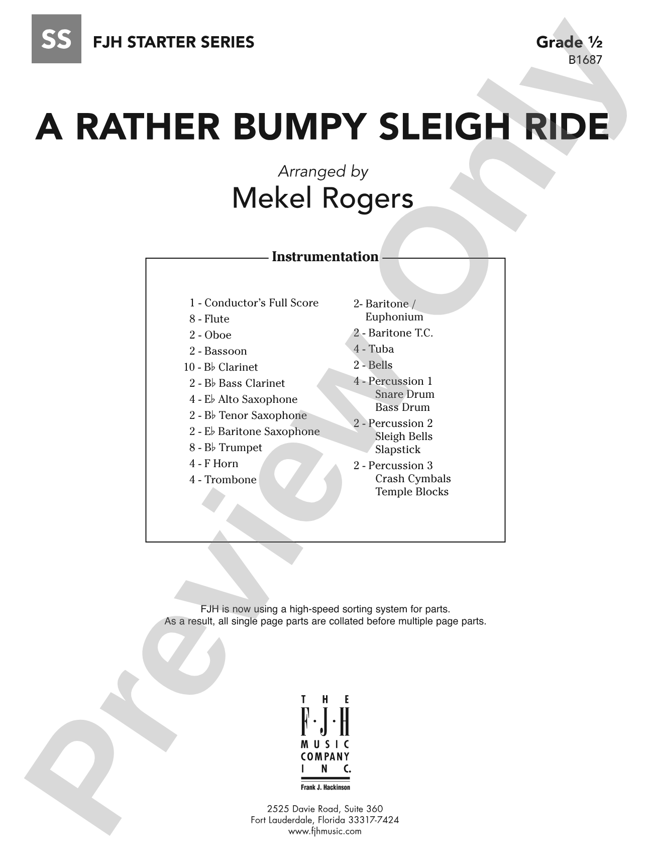A Rather Bumpy Sleigh Ride: Concert Band Conductor Score & Parts