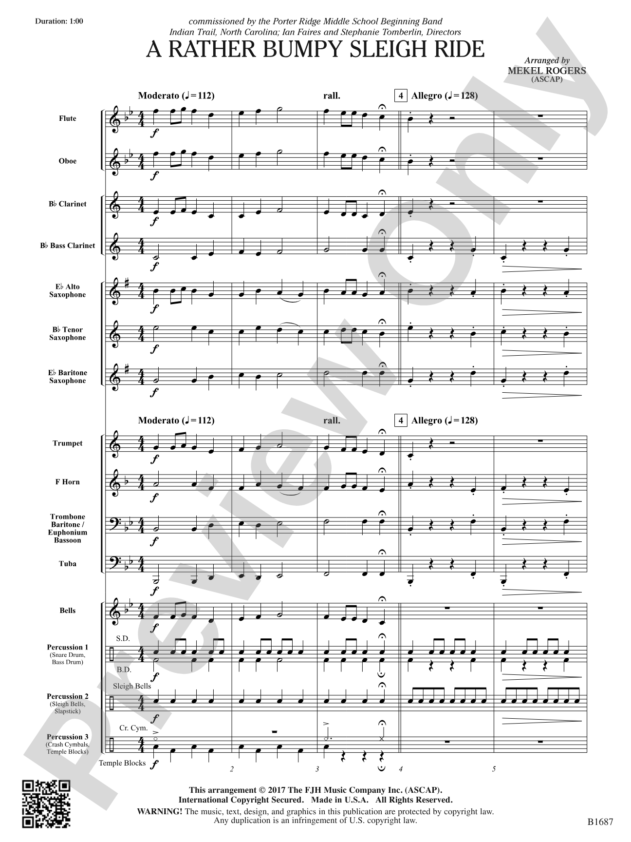 A Rather Bumpy Sleigh Ride: Concert Band Conductor Score & Parts