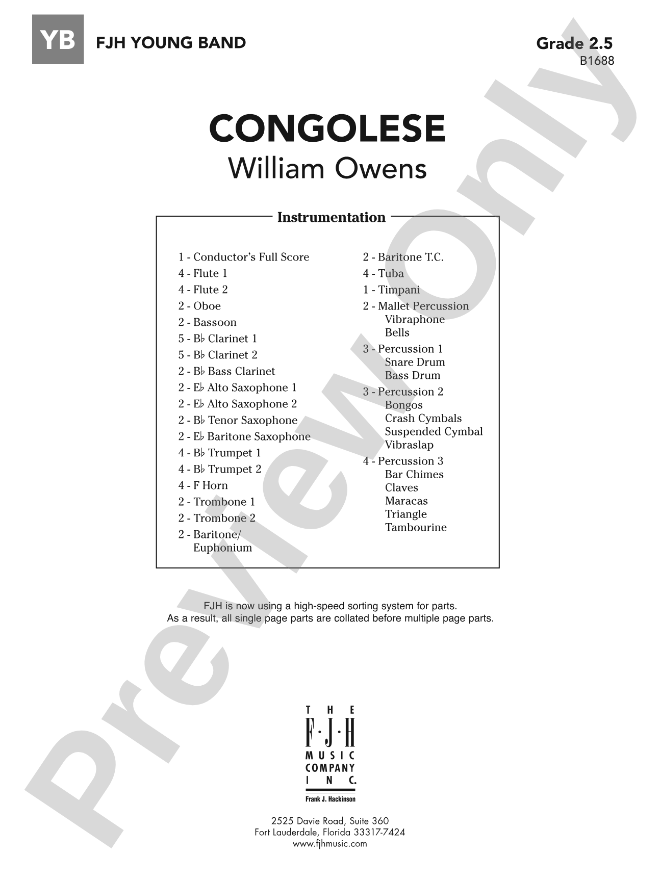 Congolese: Concert Band Conductor Score & Parts