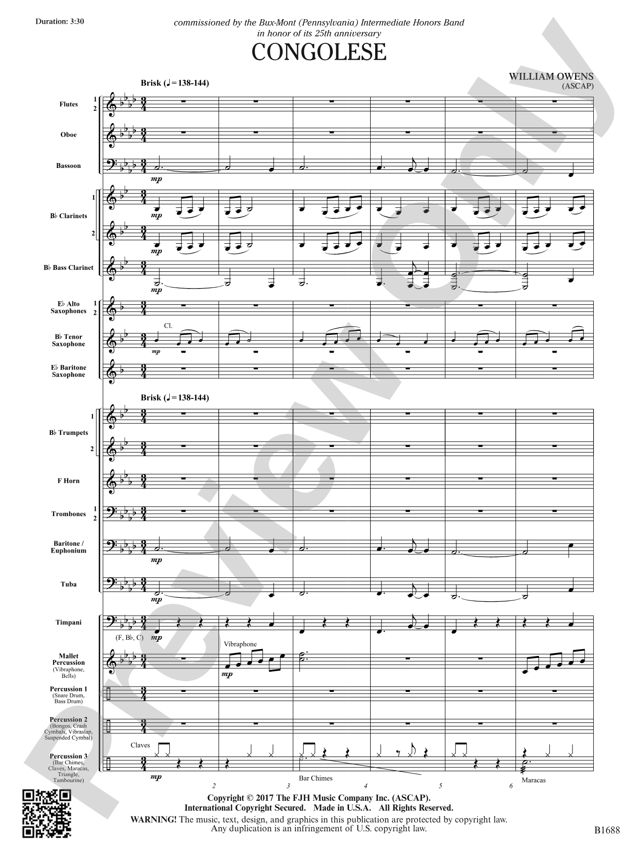 Congolese: Concert Band Conductor Score & Parts