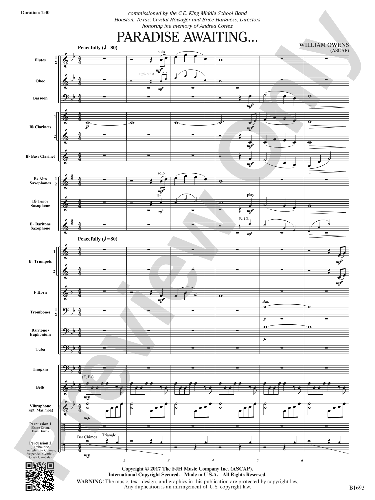 Paradise Awaiting...: Concert Band Conductor Score & Parts