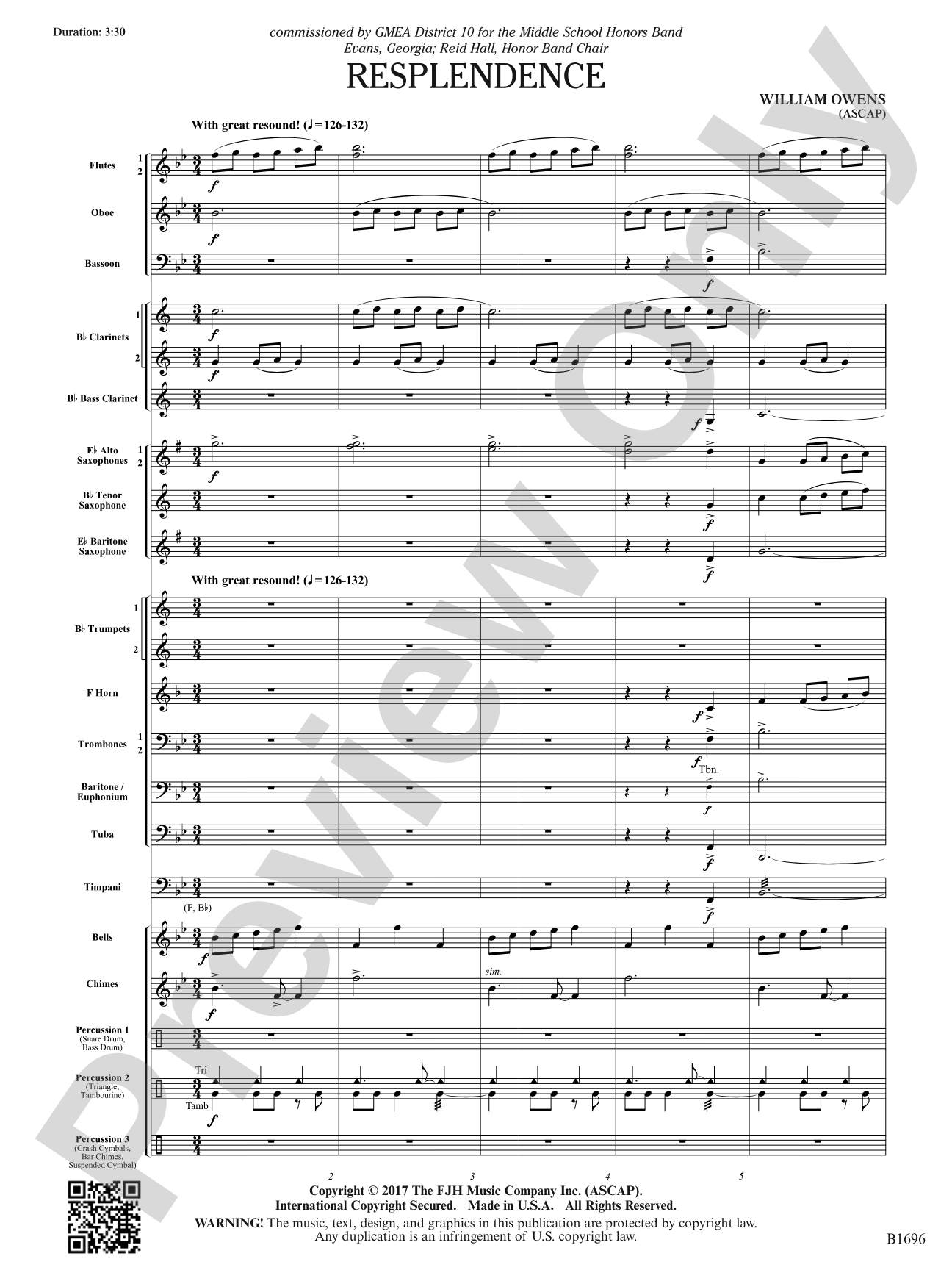 Resplendence: Concert Band Conductor Score & Parts