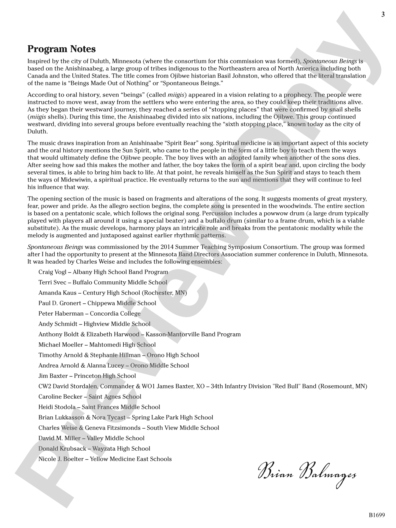 Spontaneous Beings: Concert Band Conductor Score & Parts