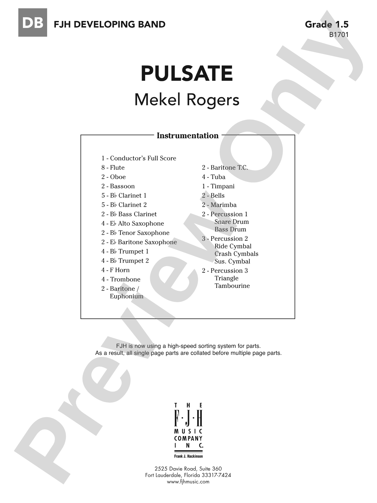 Pulsate: Concert Band Conductor Score & Parts