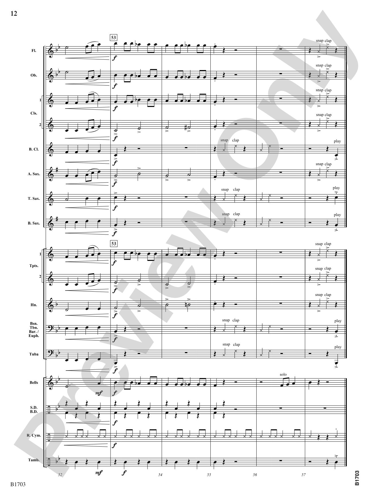 Snap Clap Swing: Concert Band Conductor Score & Parts