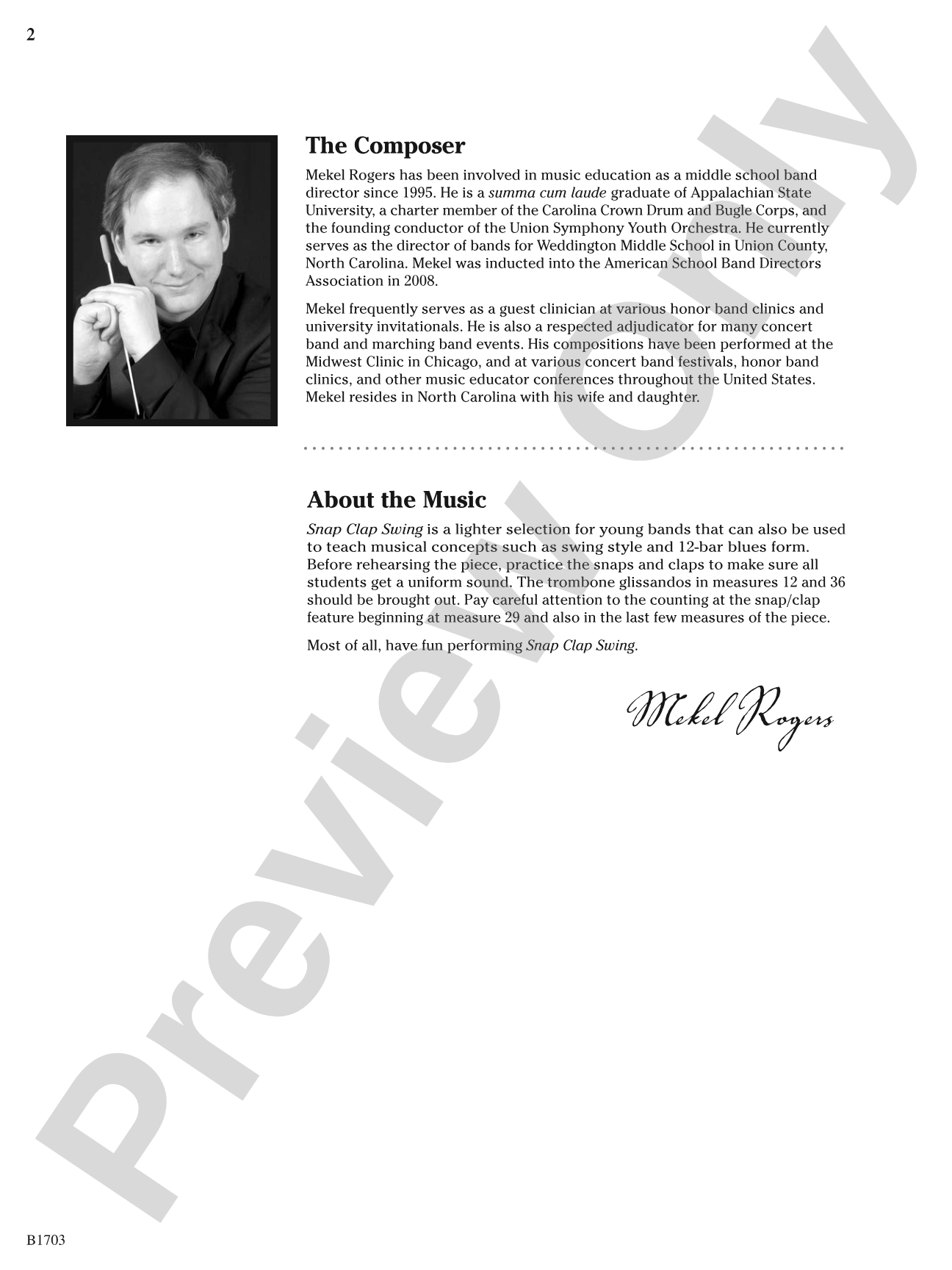 Snap Clap Swing: Concert Band Conductor Score & Parts