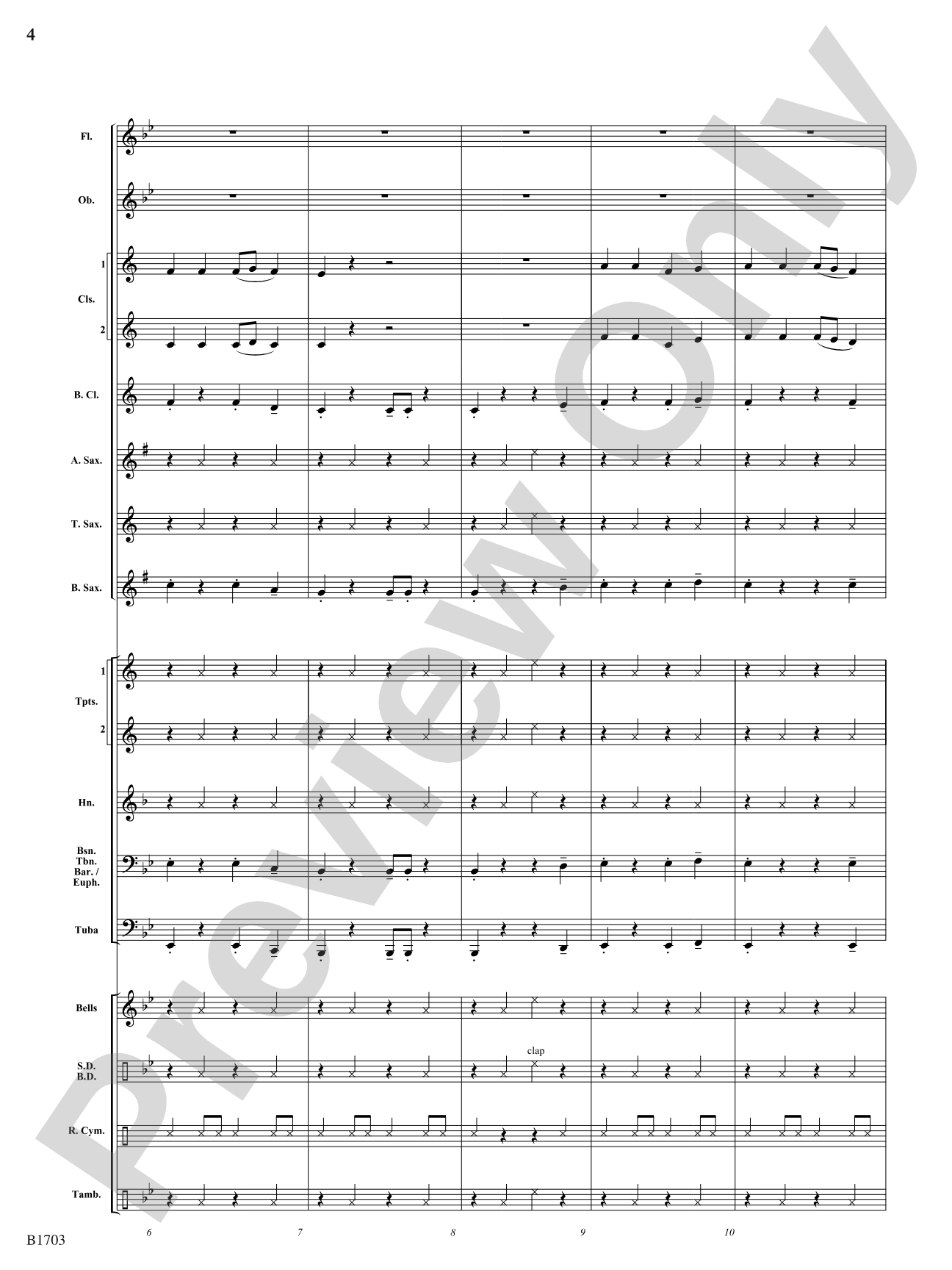 Snap Clap Swing: Concert Band Conductor Score & Parts