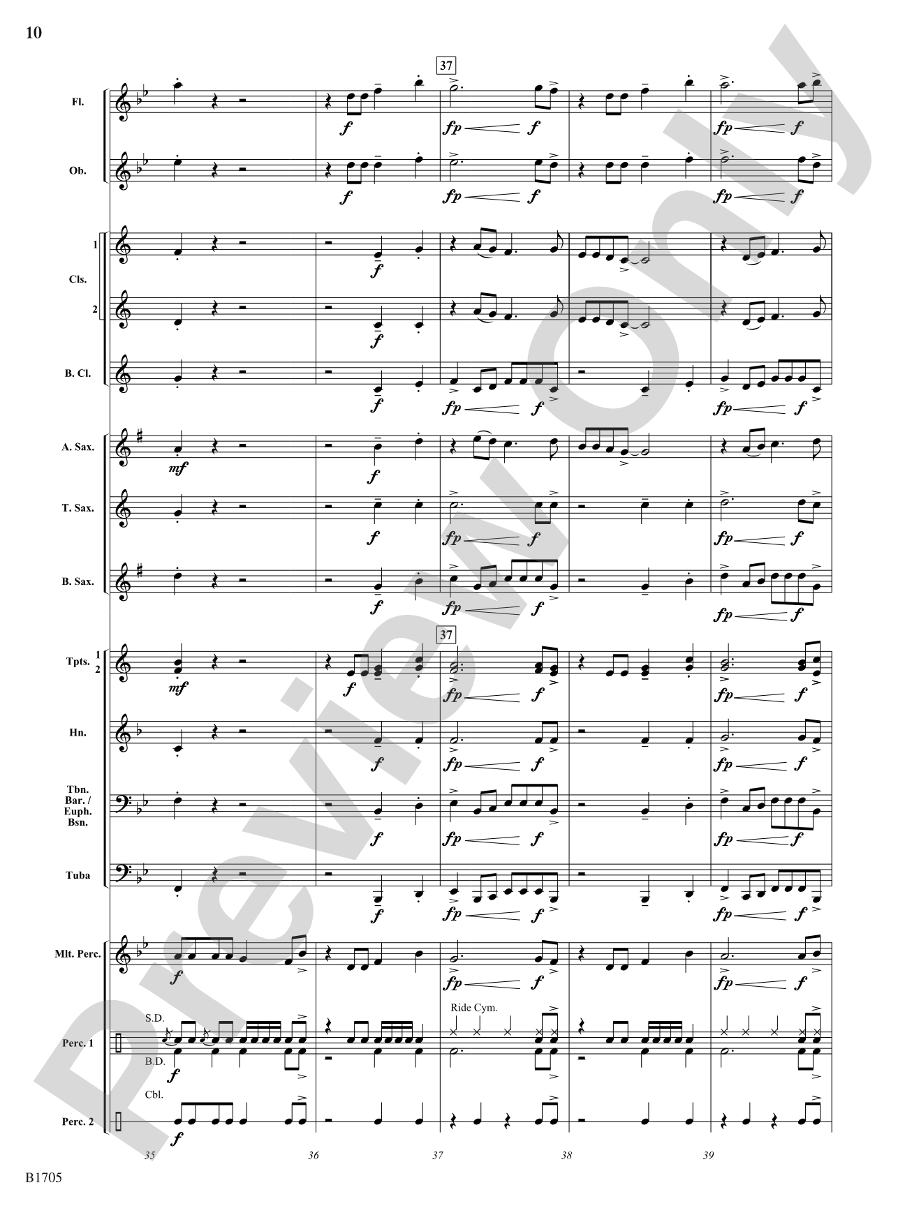 Calypso Beach: Concert Band Conductor Score & Parts