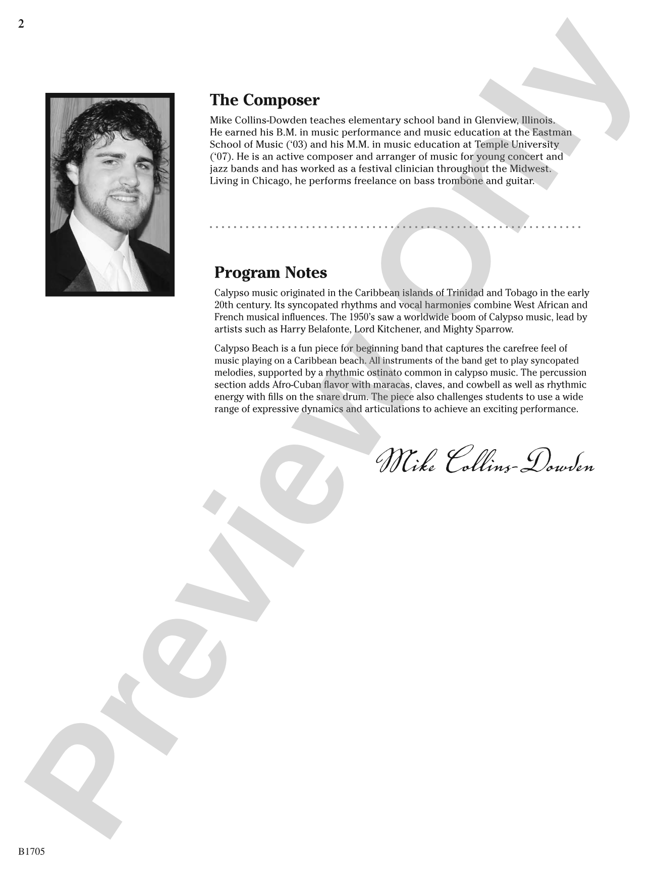 Calypso Beach: Concert Band Conductor Score & Parts