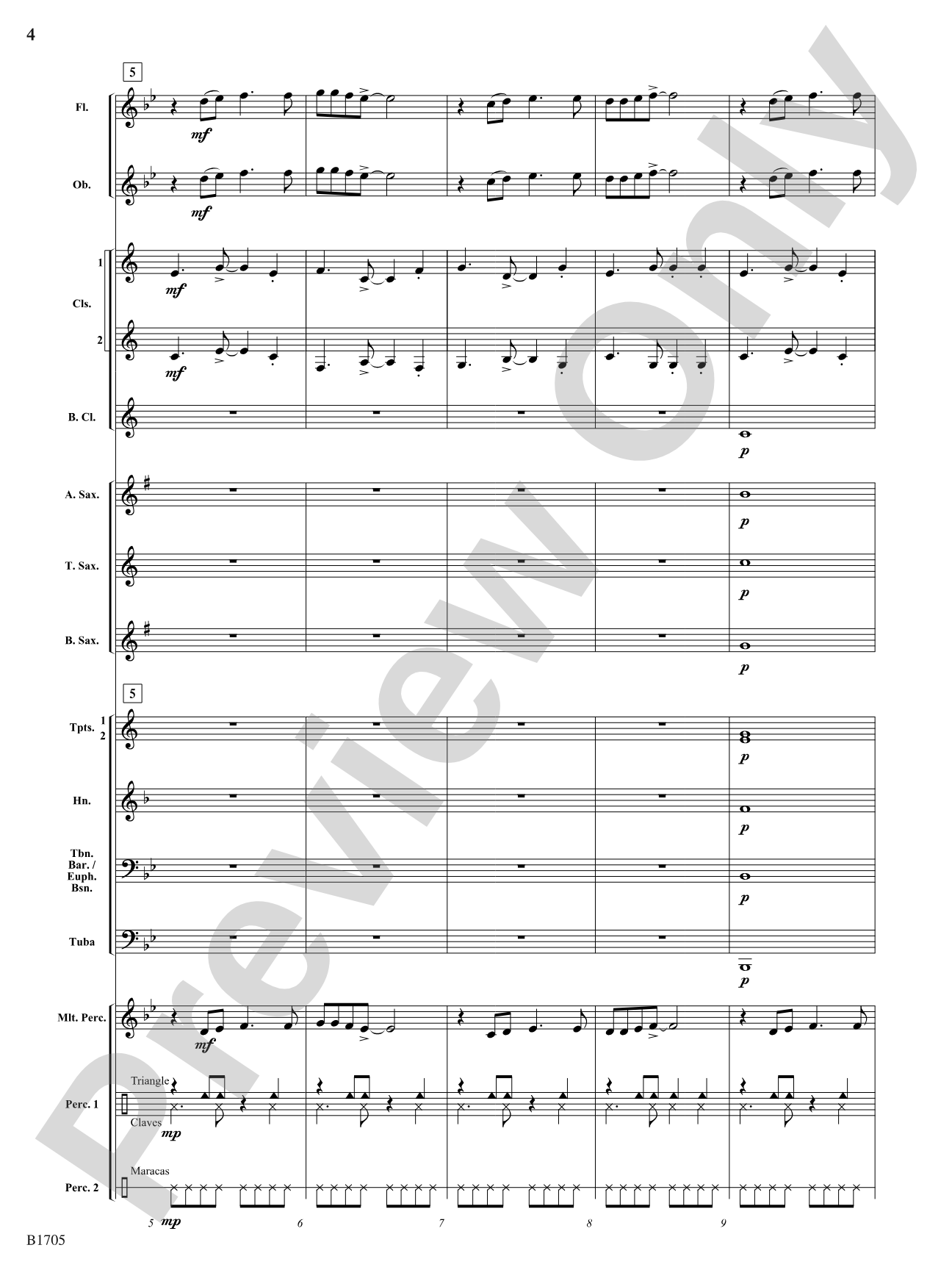 Calypso Beach: Concert Band Conductor Score & Parts