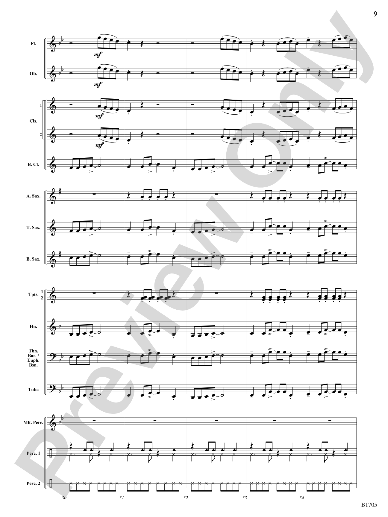 Calypso Beach: Concert Band Conductor Score & Parts