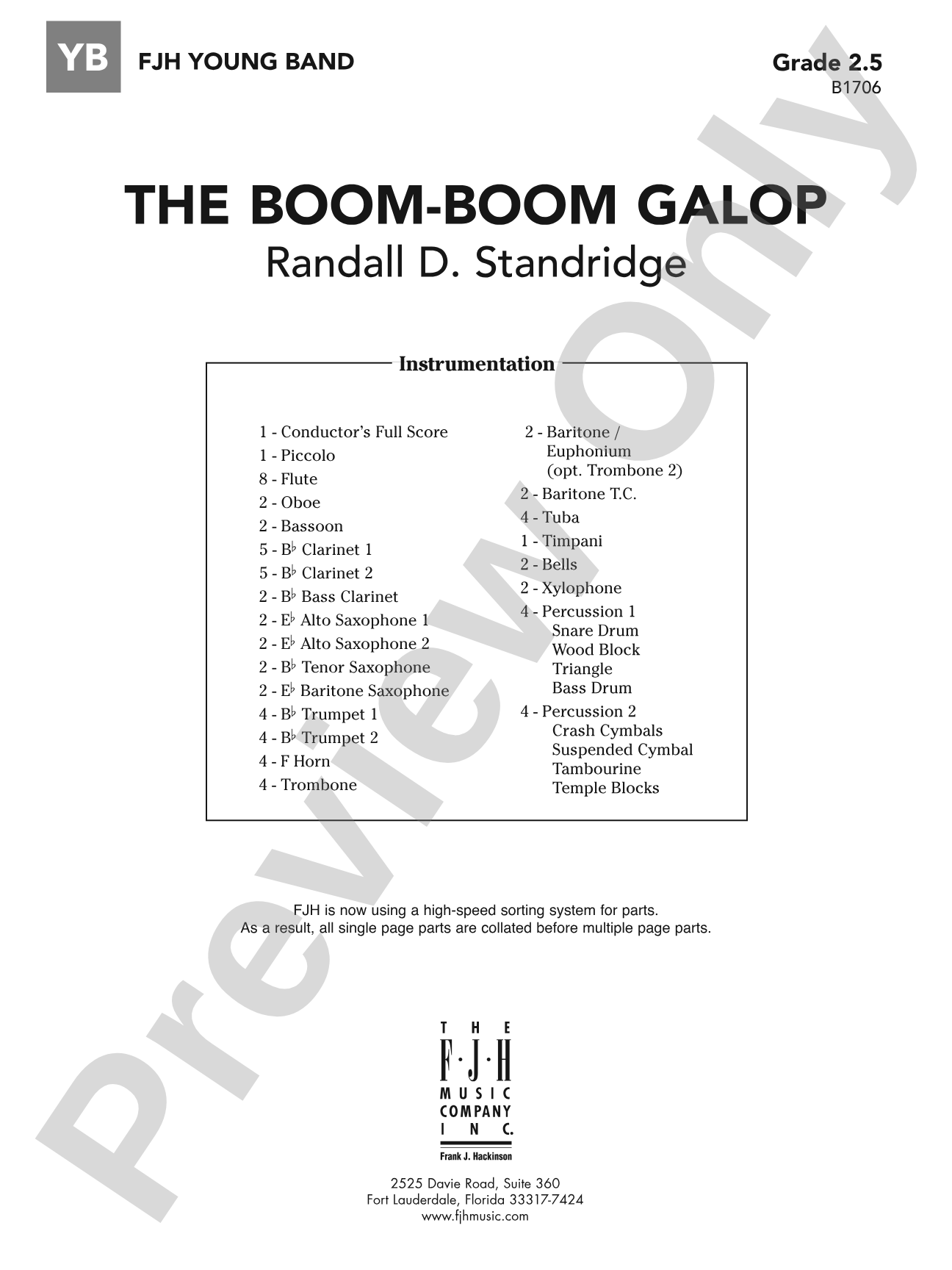 The Boom-Boom Galop: Concert Band Conductor Score & Parts