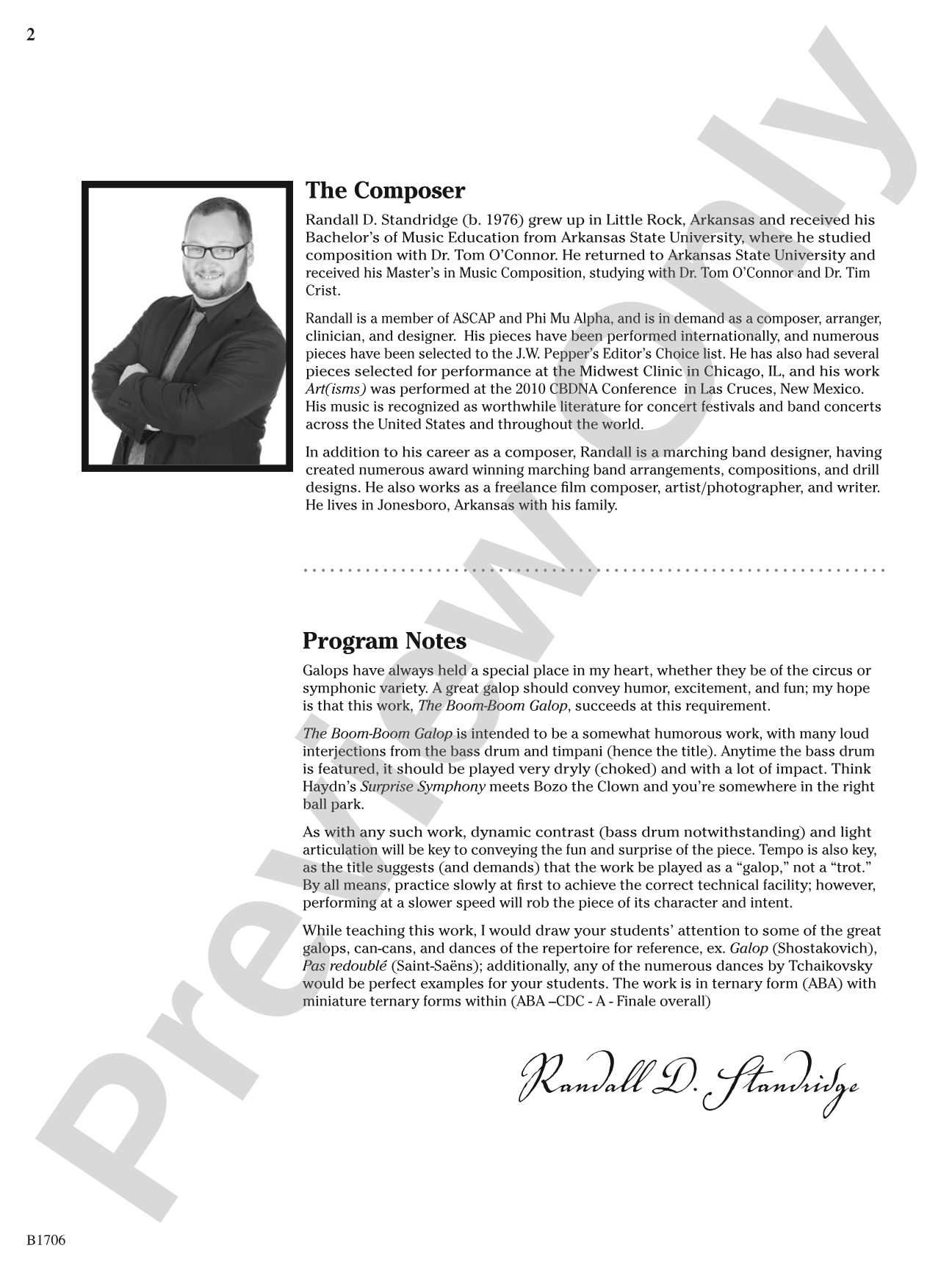 The Boom-Boom Galop: Concert Band Conductor Score & Parts