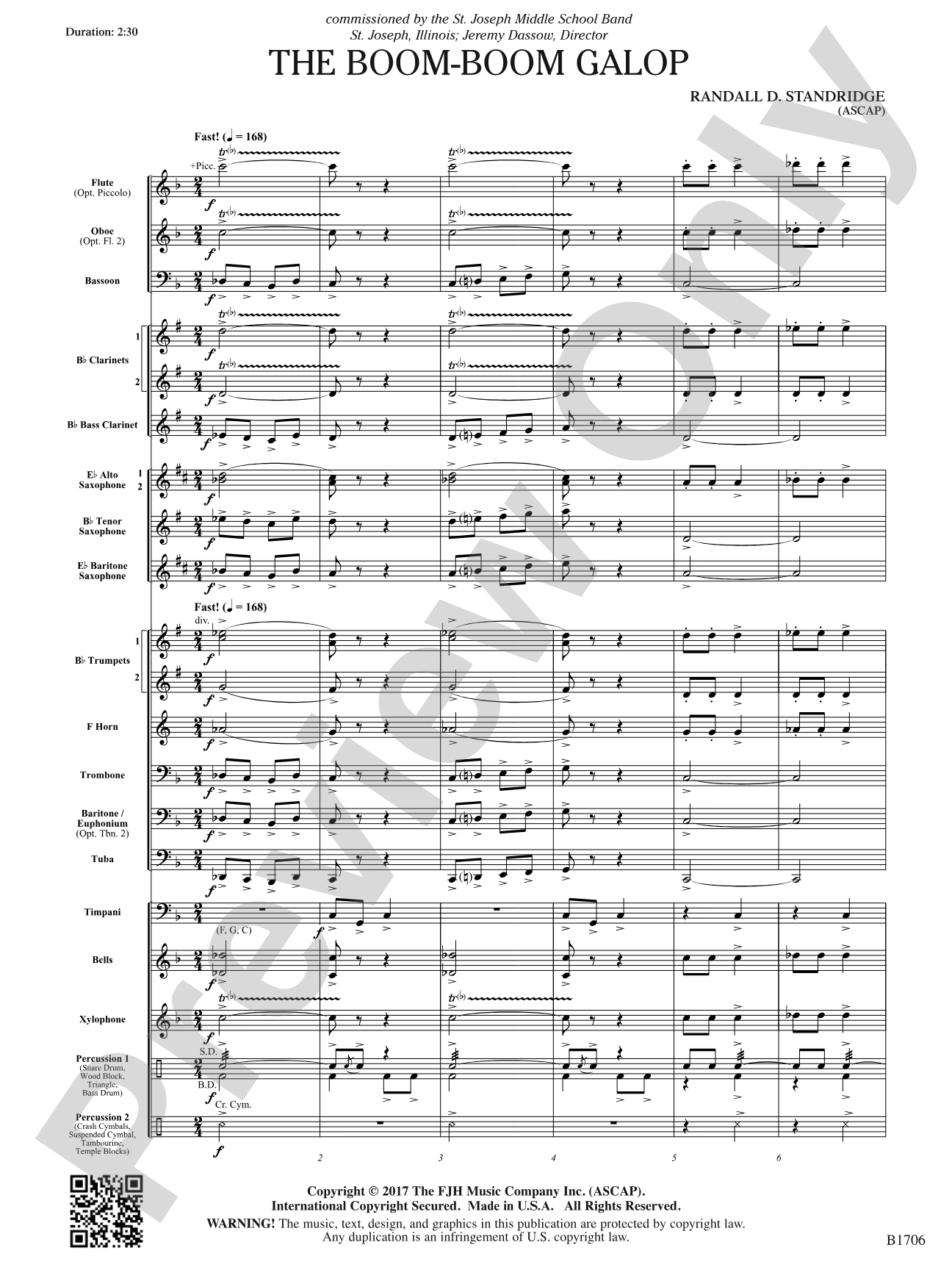 The Boom-Boom Galop: Concert Band Conductor Score & Parts