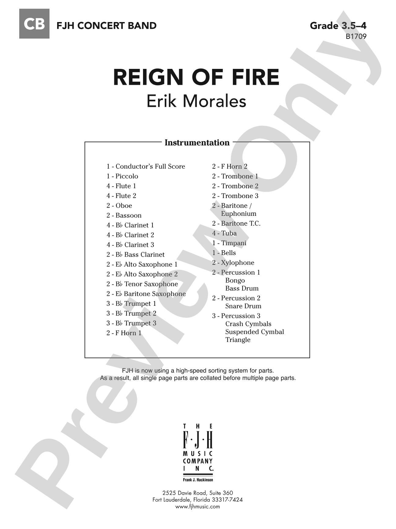 Reign of Fire: Concert Band Conductor Score & Parts