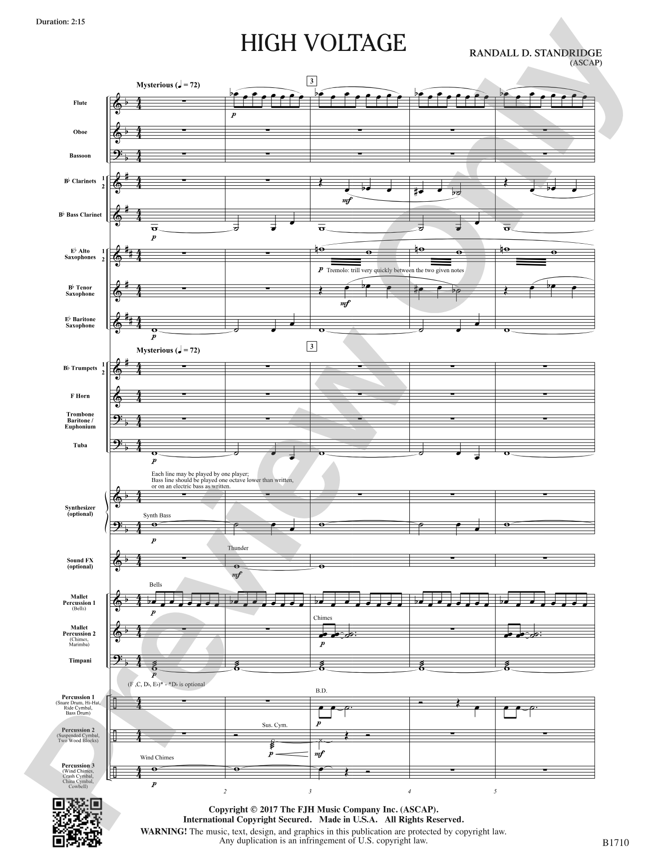 High Voltage: Concert Band Conductor Score & Parts